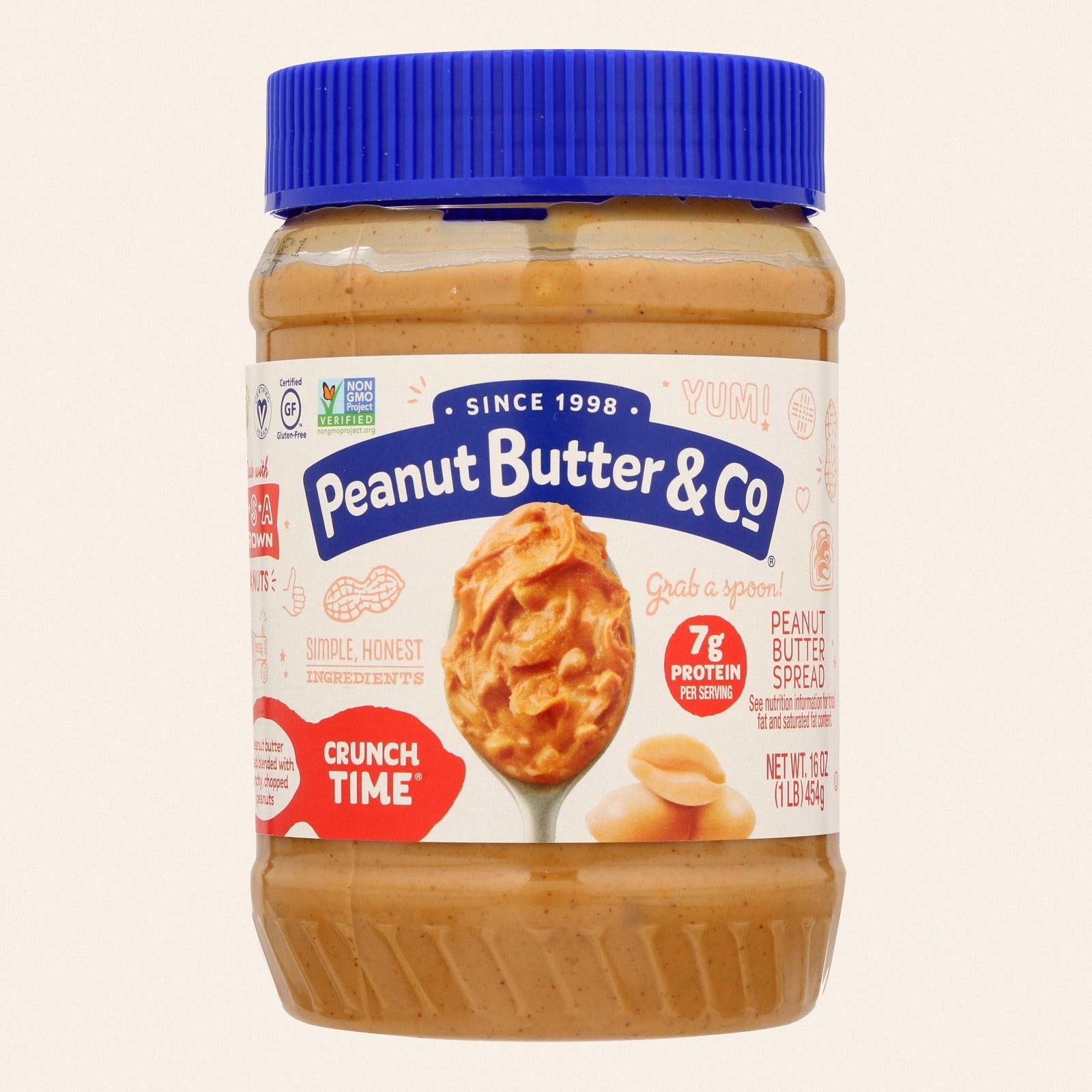 Peanut Butter and Co Peanut Butter - Crunch Time - Case of 6 - 16 oz. - Front