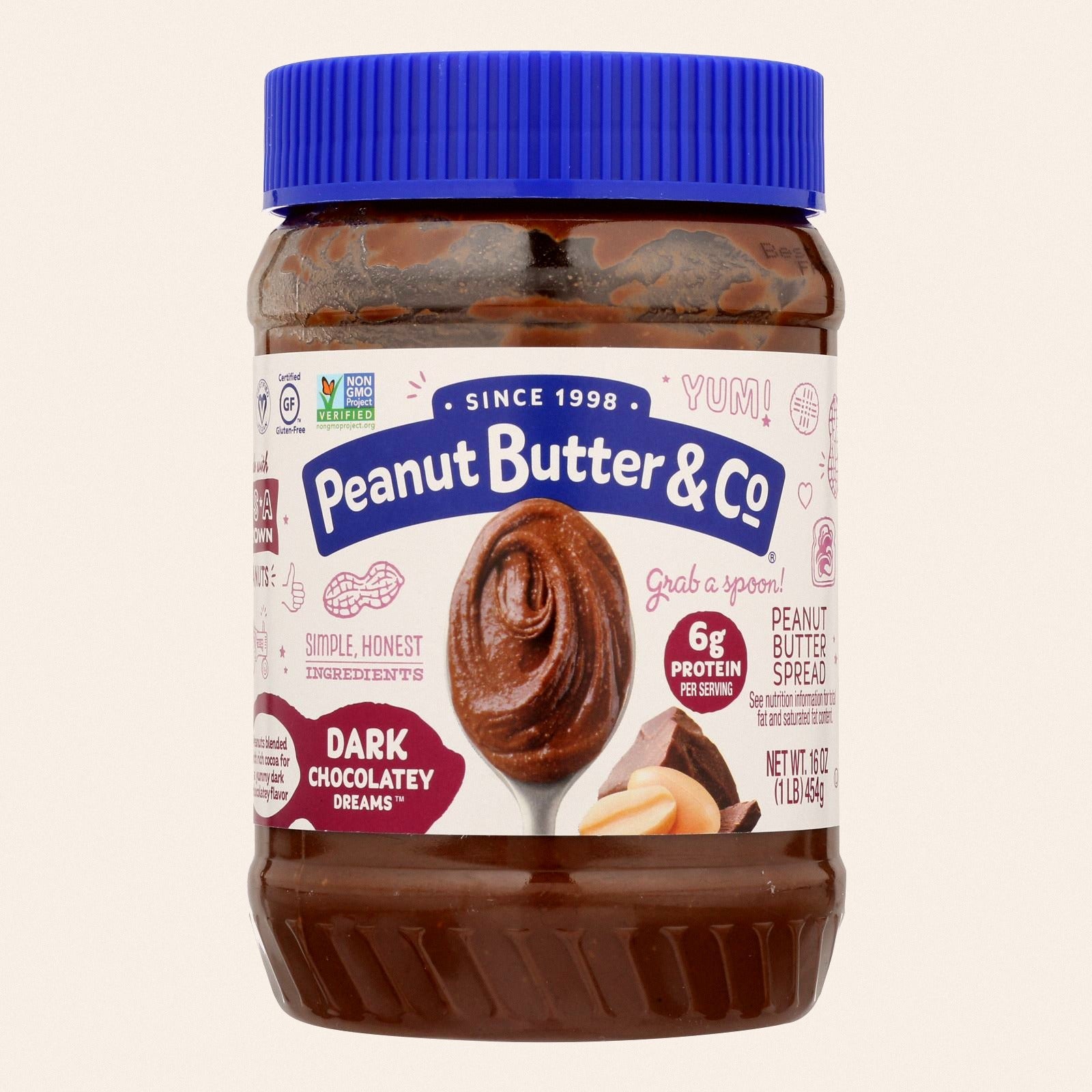 Peanut Butter and Co Peanut Butter - Dark Chocolate Dreams - Case of 6 - 16 oz. - Front