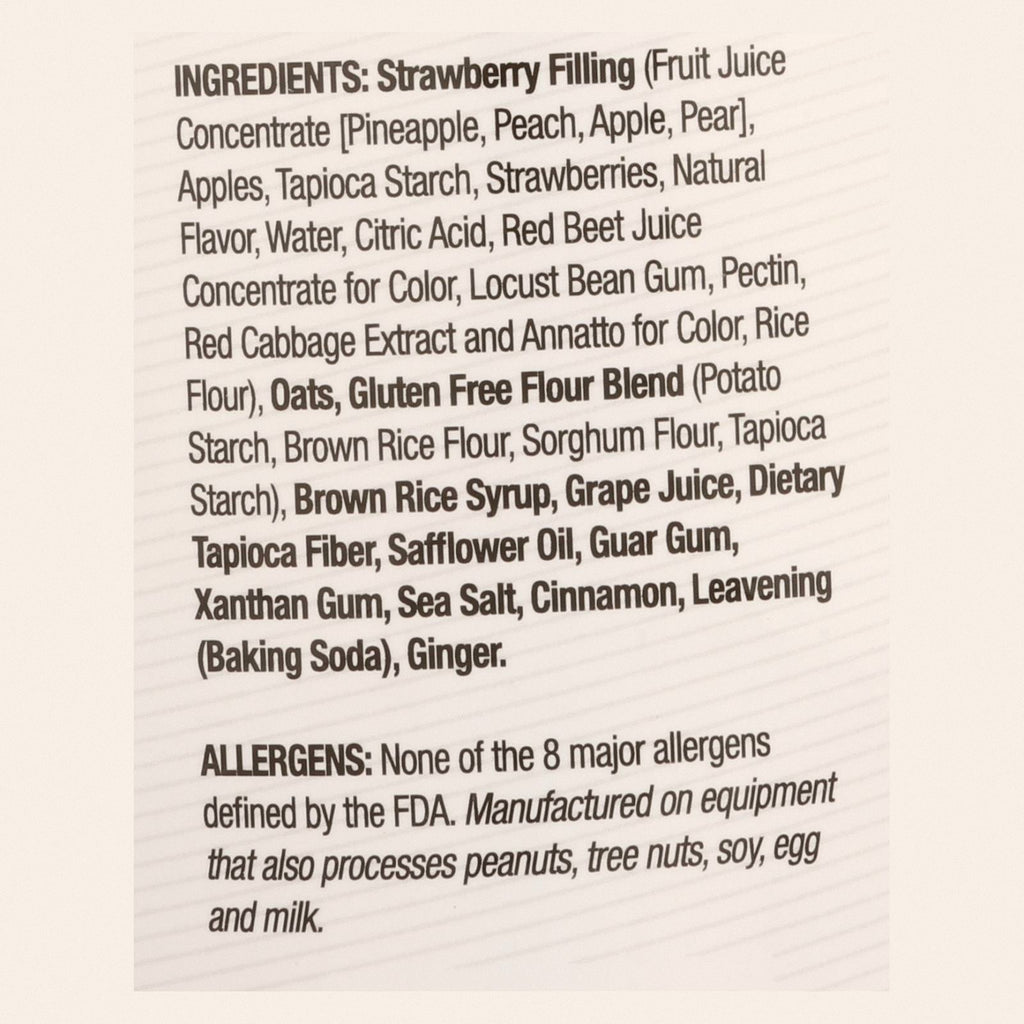 Betty Lou's Fruit Bar - Strawberry - Gluten Free - Case of 12 - 2 oz - Back