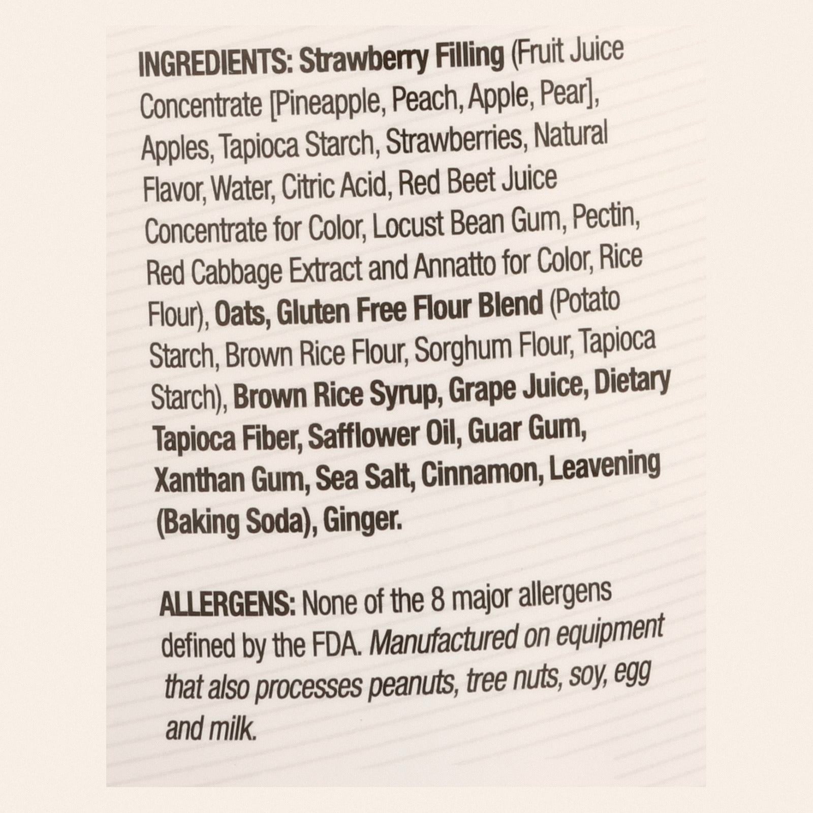 Betty Lou's Fruit Bar - Strawberry - Gluten Free - Case of 12 - 2 oz - Back