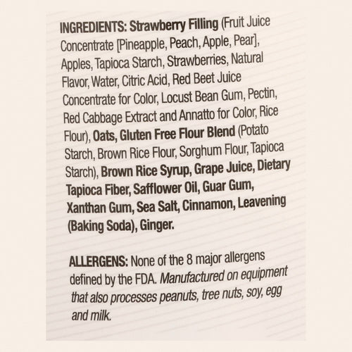 Betty Lou's Fruit Bar - Strawberry - Gluten Free - Case of 12 - 2 oz - Back