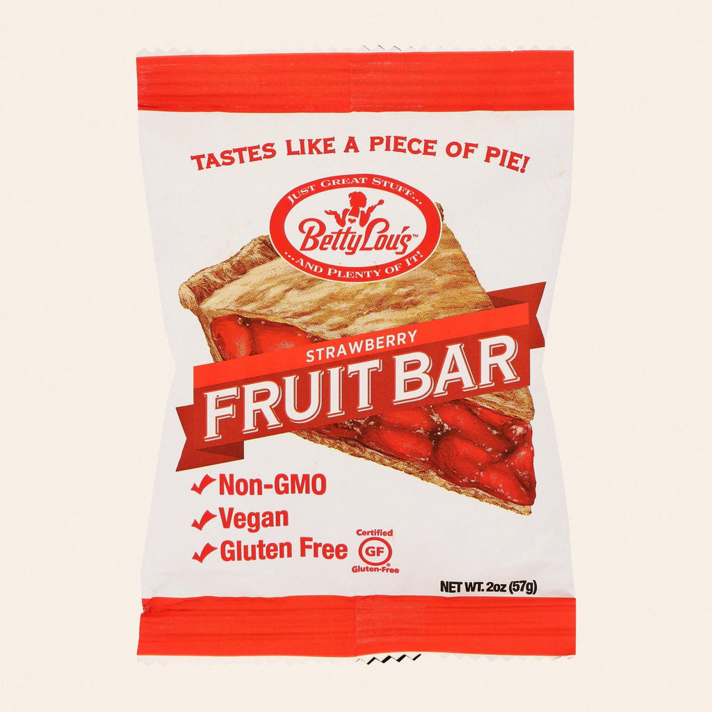 Betty Lou's Fruit Bar - Strawberry - Gluten Free - Case of 12 - 2 oz - Front