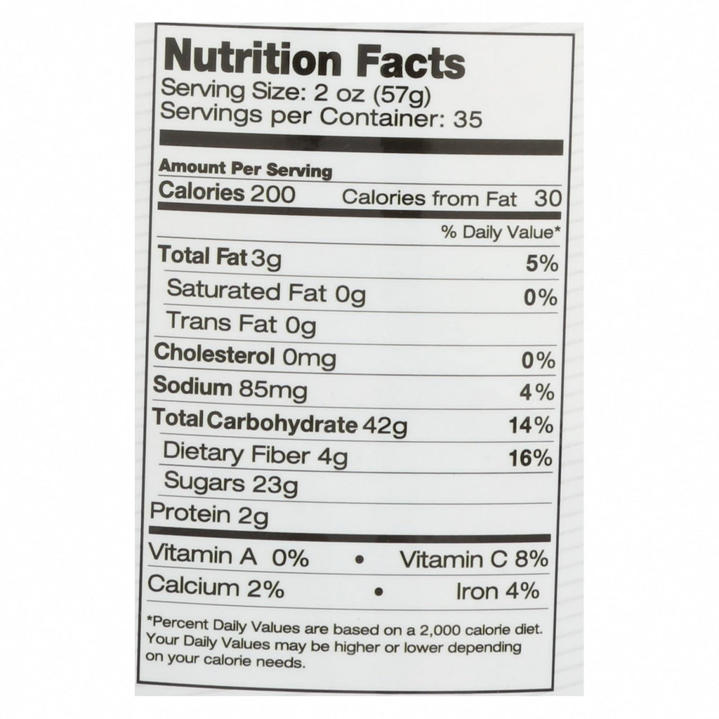 Betty Lou's Fruit Bar - Strawberry - Gluten Free - Case of 12 - 2 oz - Nutrition Facts