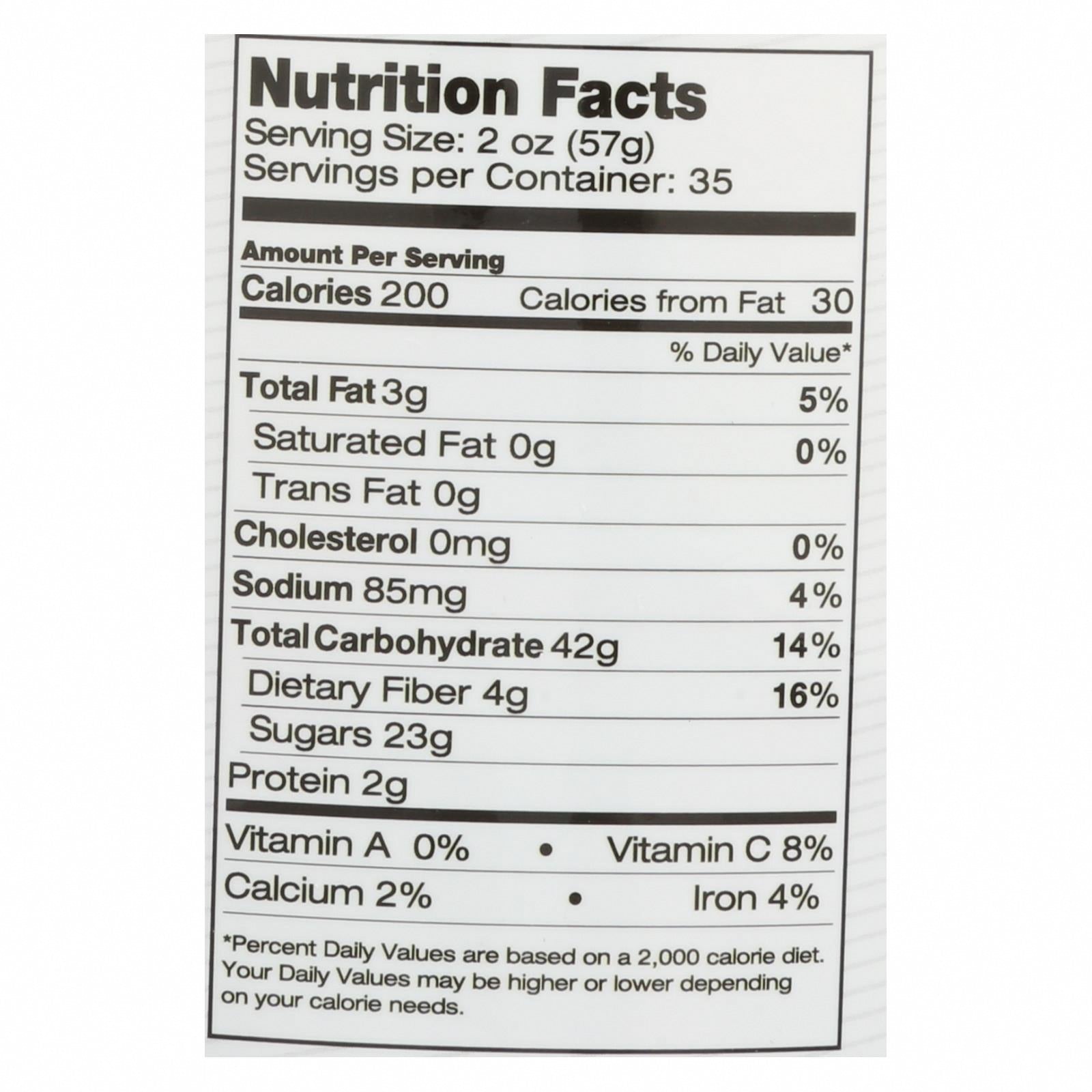 Betty Lou's Fruit Bar - Strawberry - Gluten Free - Case of 12 - 2 oz - Nutrition Facts