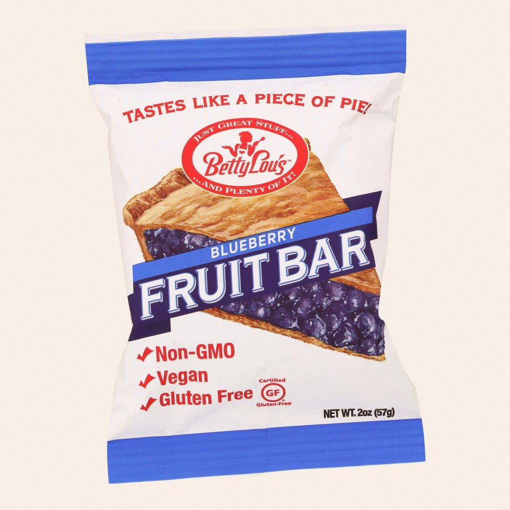 Betty Lou's Blueberry Fruit Bar  - Case of 12 - 2 OZ - Front