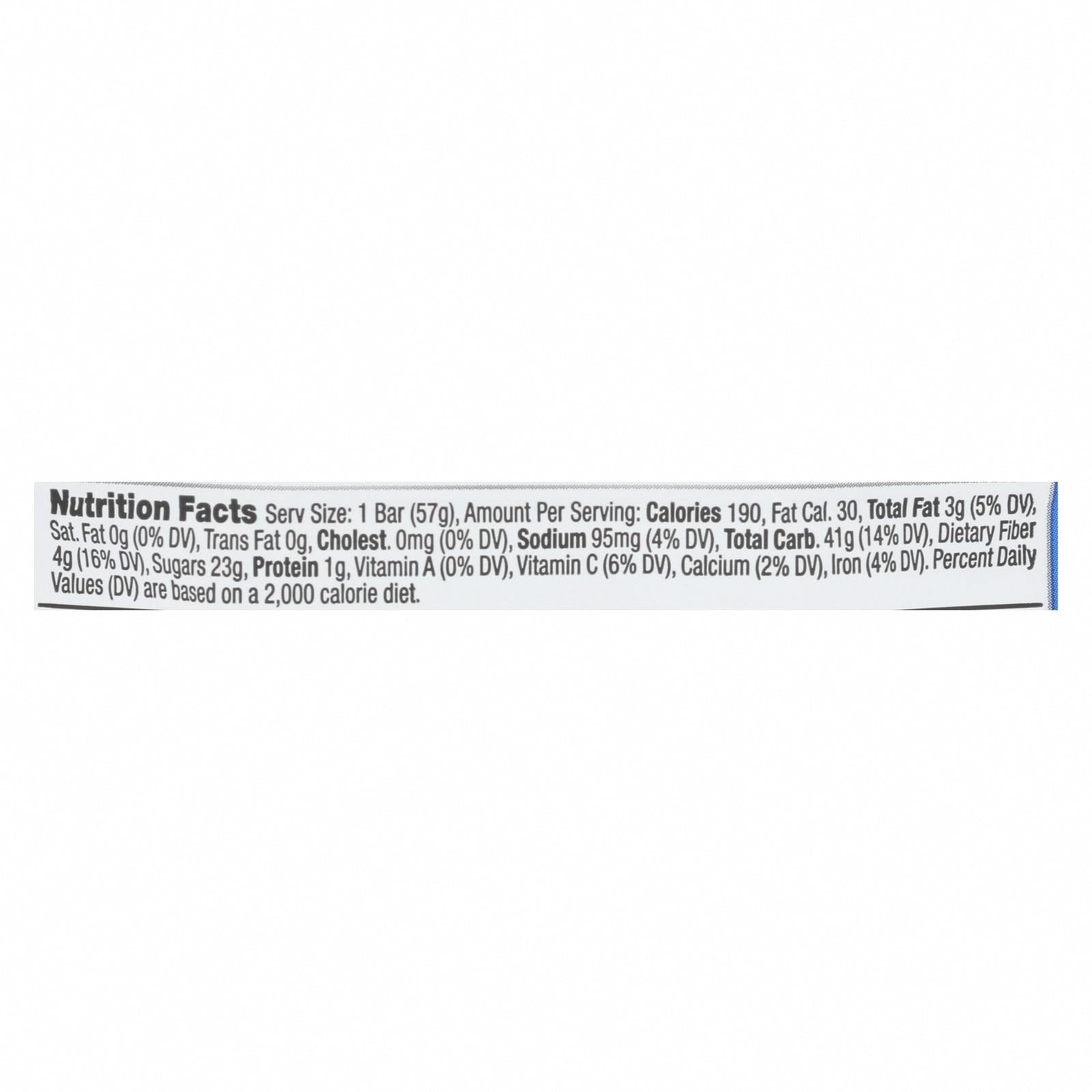 Betty Lou's Blueberry Fruit Bar  - Case of 12 - 2 OZ - Nutrition Facts