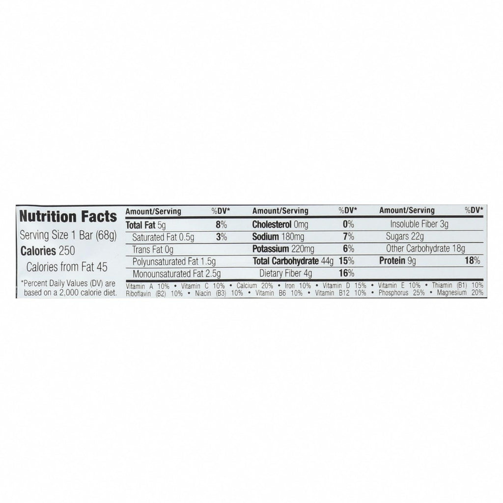 Clif Bar - Organic Blueberry Crisp - Case of 12 - 2.4 oz - Nutrition Facts