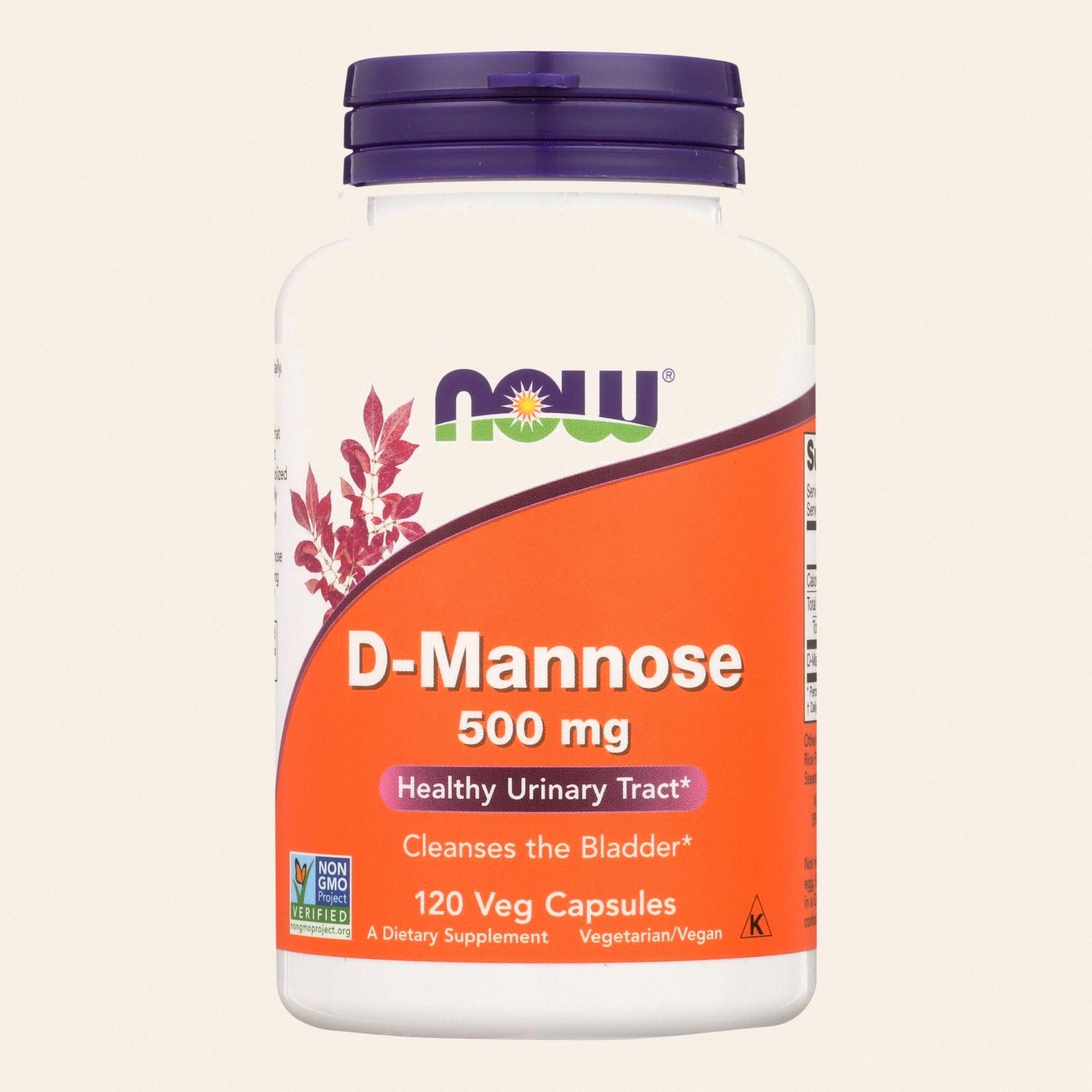 Now D-Mannose Powder 500 Mg - 1 Each - 120 Capsules - Front