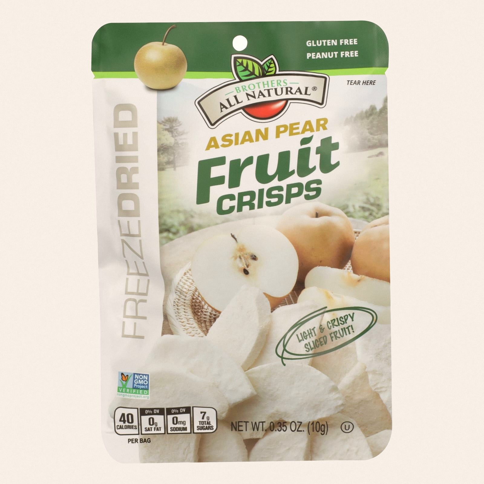 Freeze Dried Crisps, Asian Pear  - Case of 24 - .35 OZ - Front