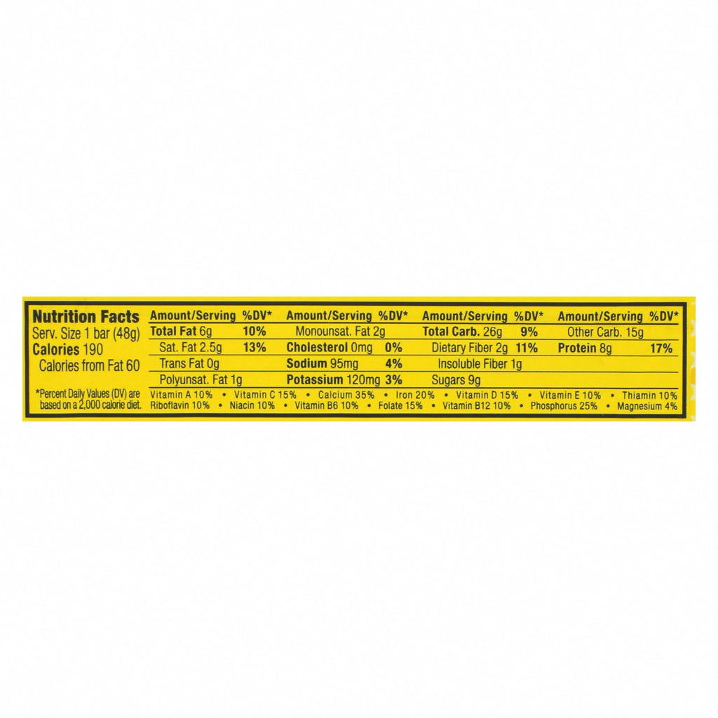 Clif Bar Luna Bar - Organic Lemon Zest - Case of 15 - 1.69 oz - Nutrition Facts