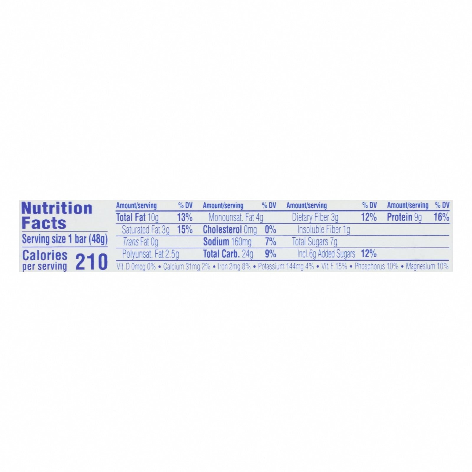 Clif Bar Luna Bar - Organic Nuts Over Chocolate - Case of 15 - 1.69 oz - Nutrition Facts