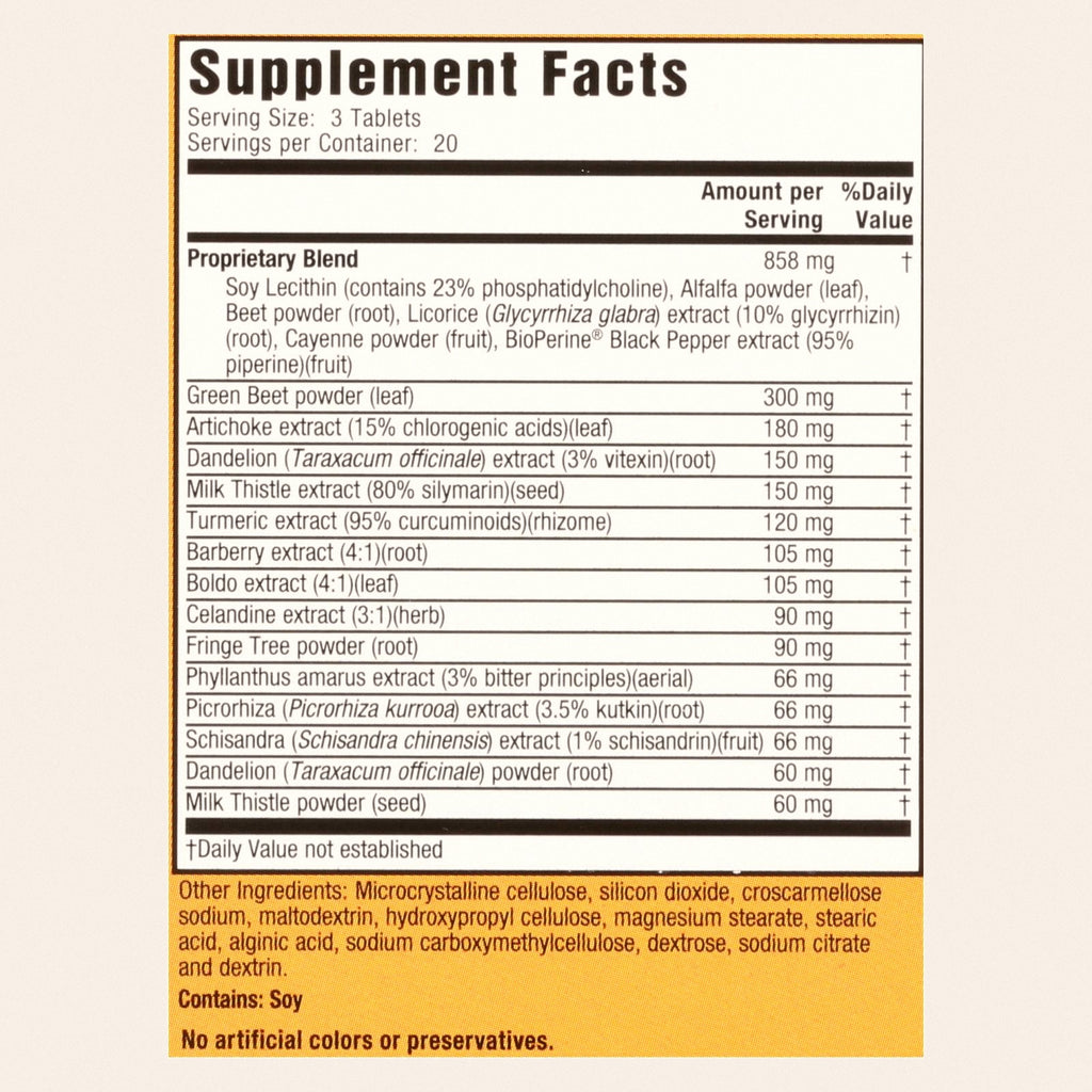 Nature's Secret Milk Thistle Liver Cleanse - 60 Tablets - Back