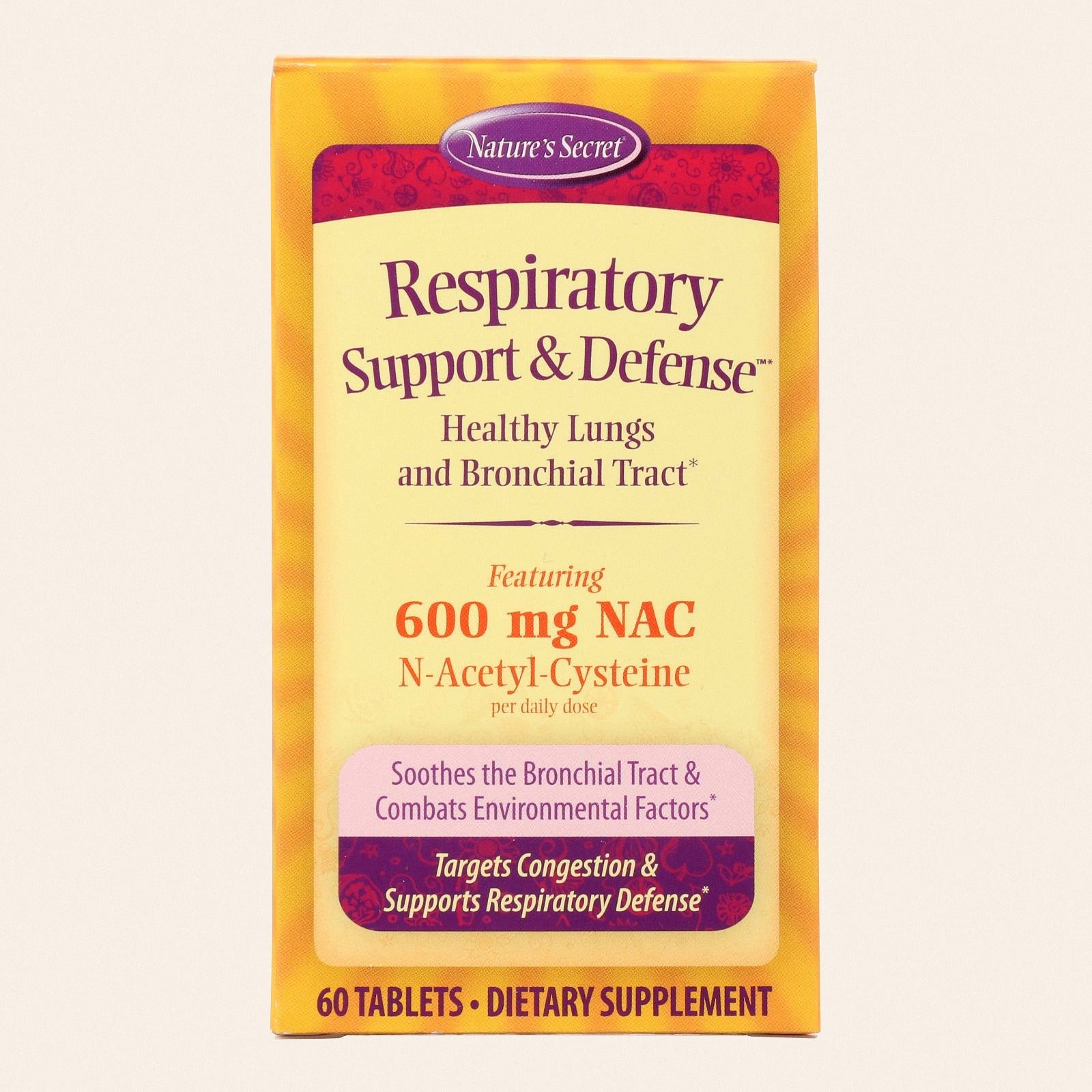 Nature's Secret Respiratory Cleanse and Defense - 60 Tablets - Front