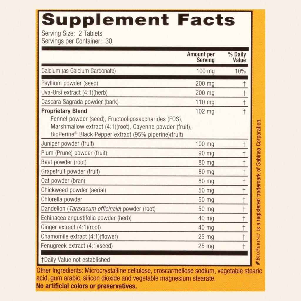 Nature's Secret 15 Day Diet and Cleansing Plan - 60 Tablets - Back