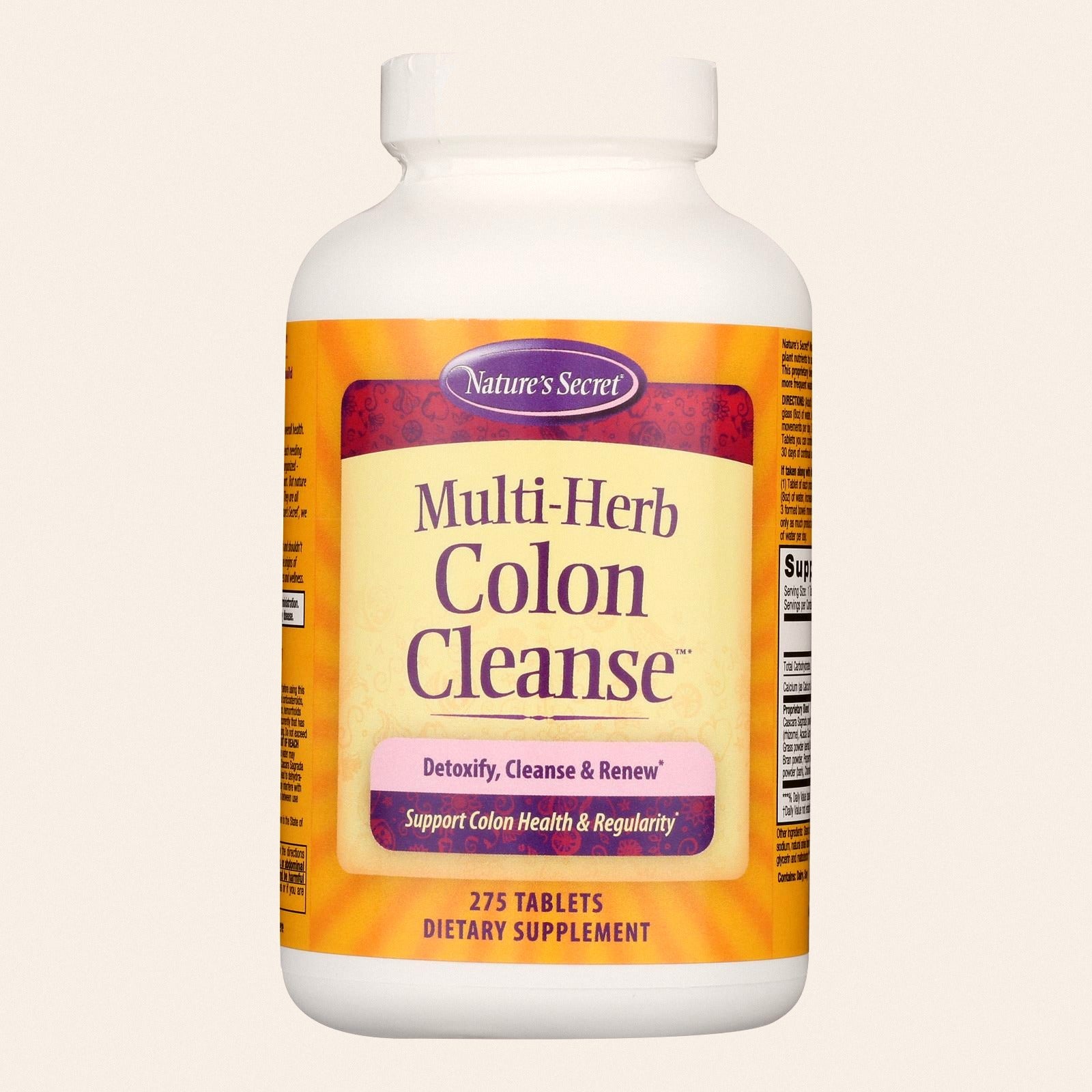 Nature's Secret Multi-Fiber Colon Cleanse - 275 Tablets - Front