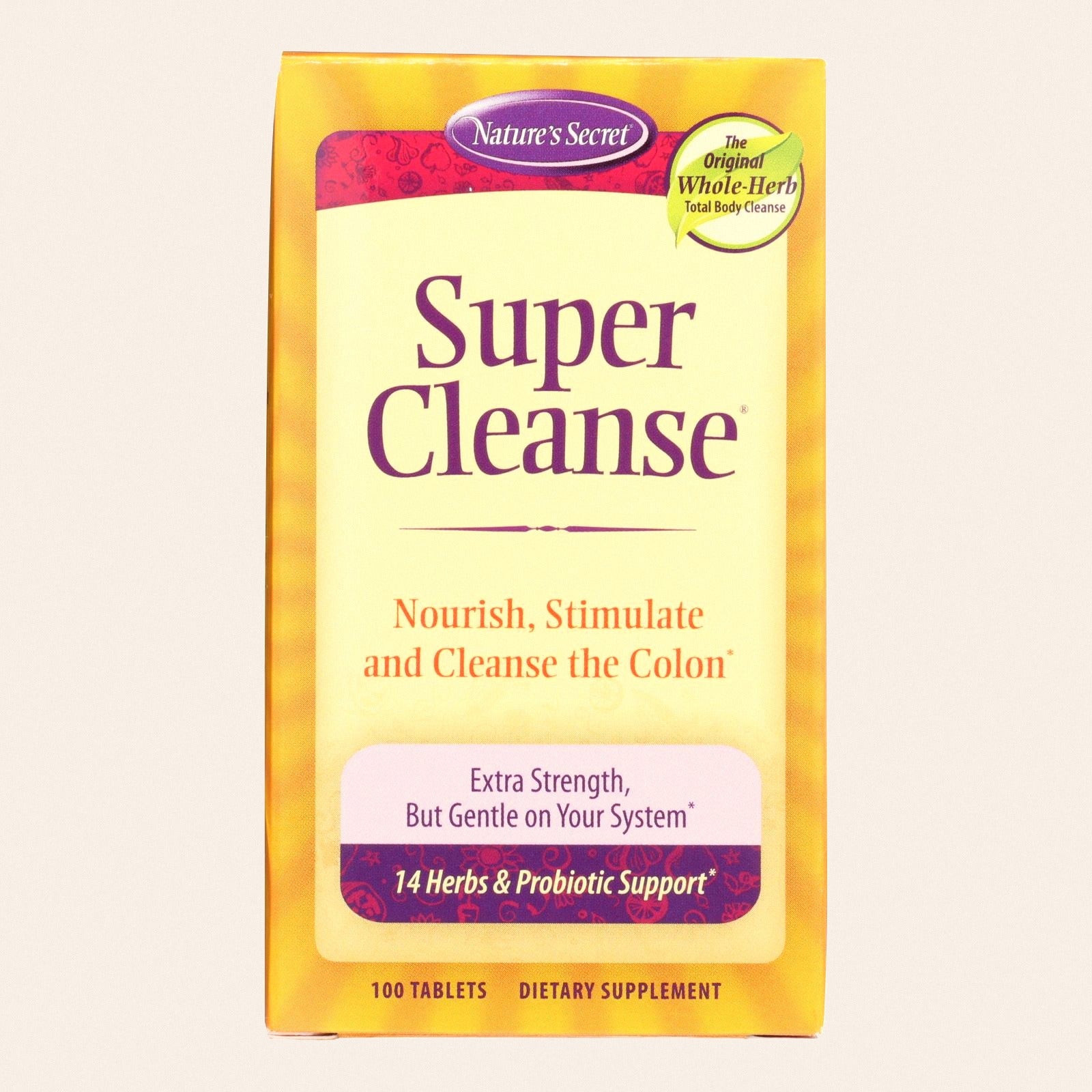 Nature's Secret Super Cleanse - 100 Tablets - Front