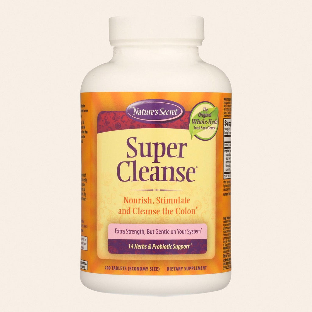 Nature's Secret Super Cleanse - 200 Tablets - Front
