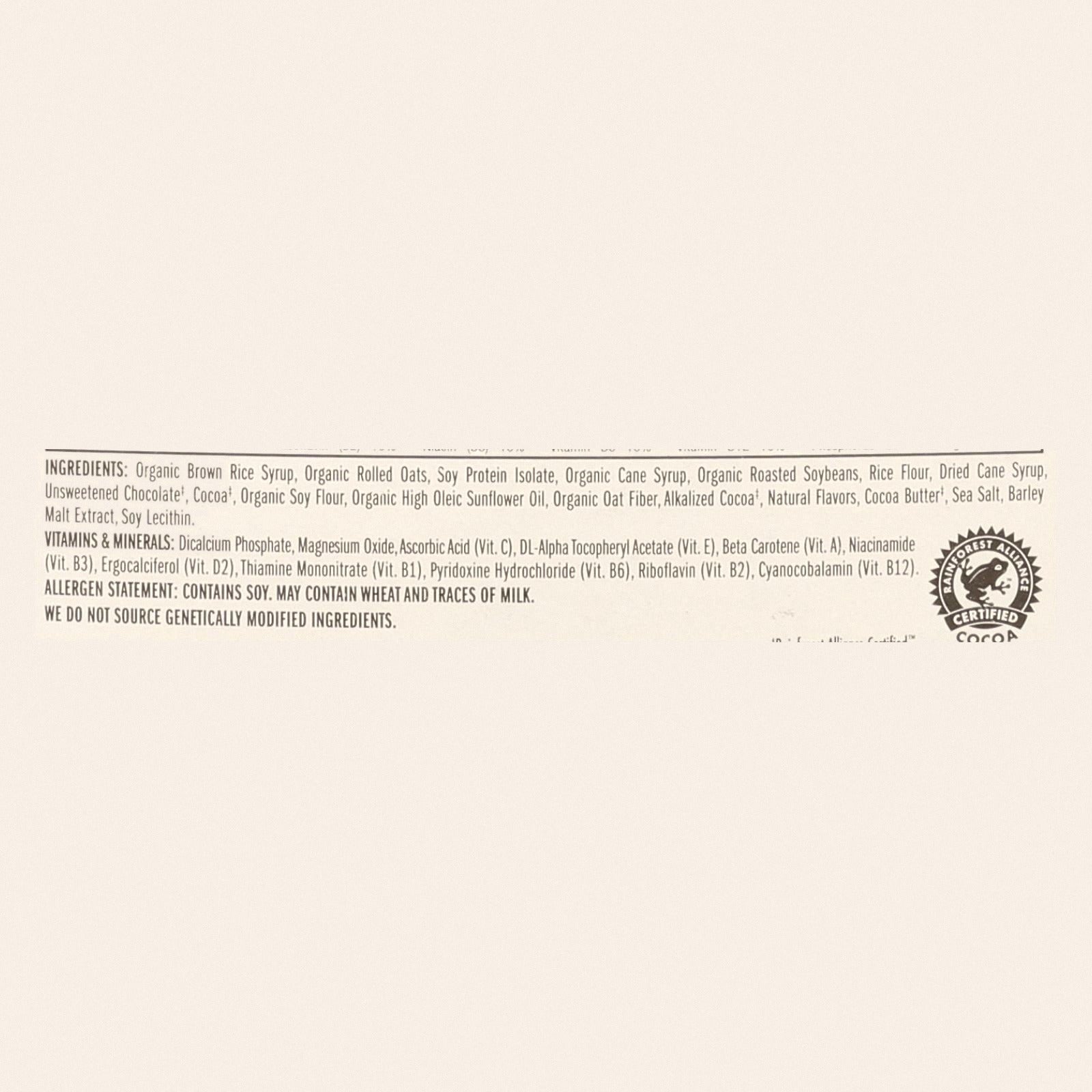 Clif Bar - Organic Chocolate Brownie - Case of 12 - 2.4 oz - Back