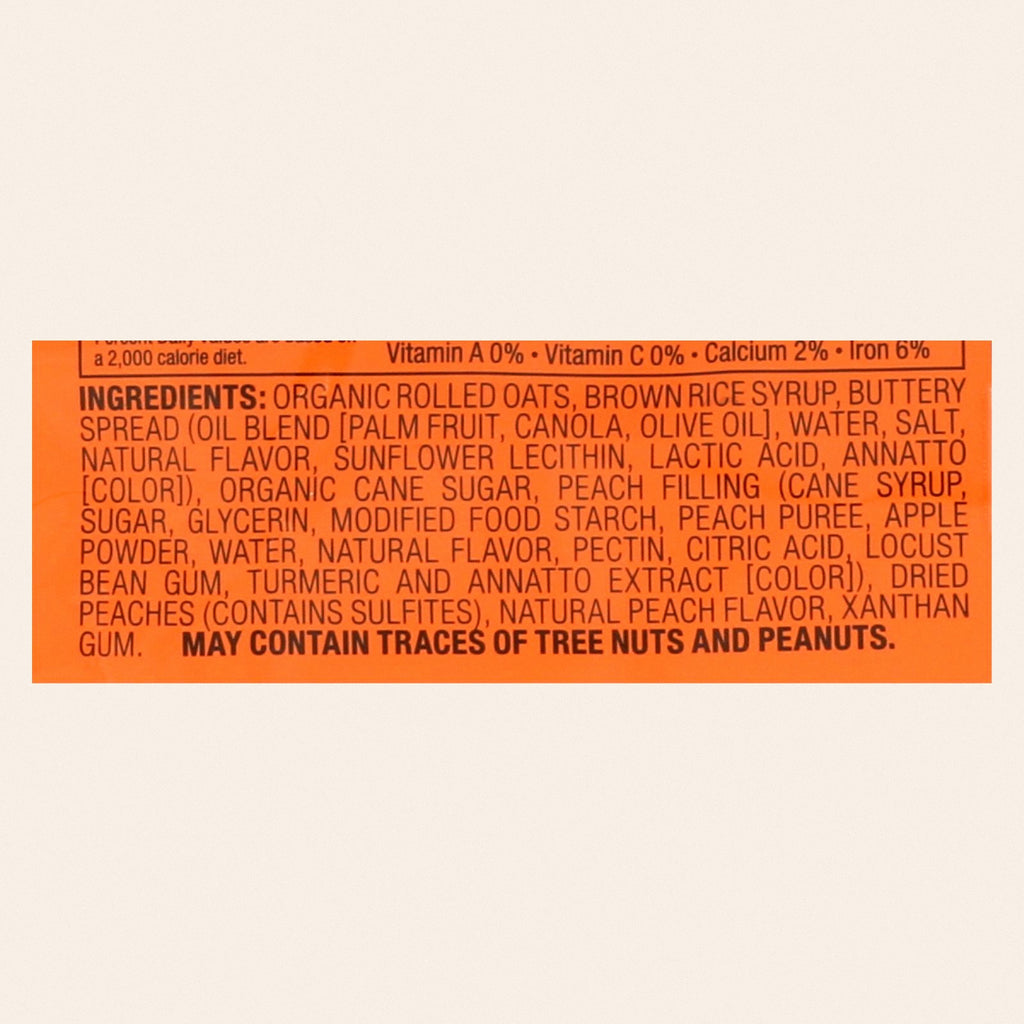 Bobo's Oat Bars - Bars - Peach - Case of 12 - 3 oz. - Back
