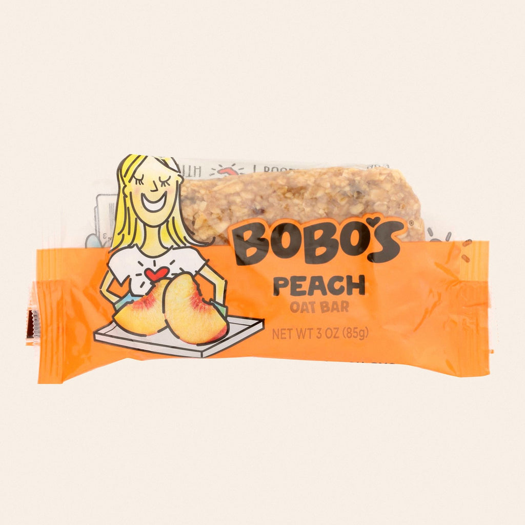 Bobo's Oat Bars - Bars - Peach - Case of 12 - 3 oz. - Front