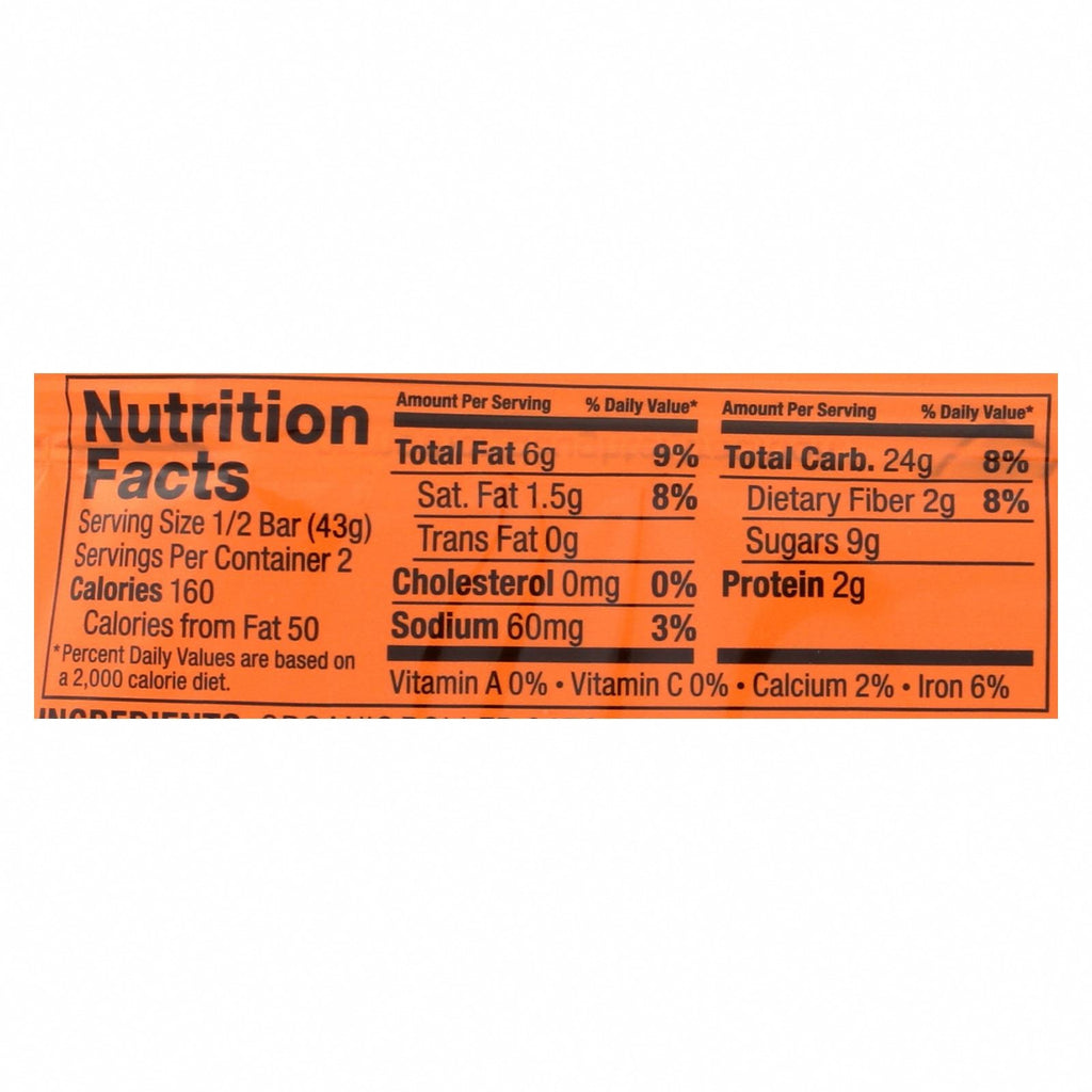 Bobo's Oat Bars - Bars - Peach - Case of 12 - 3 oz. - Nutrition Facts
