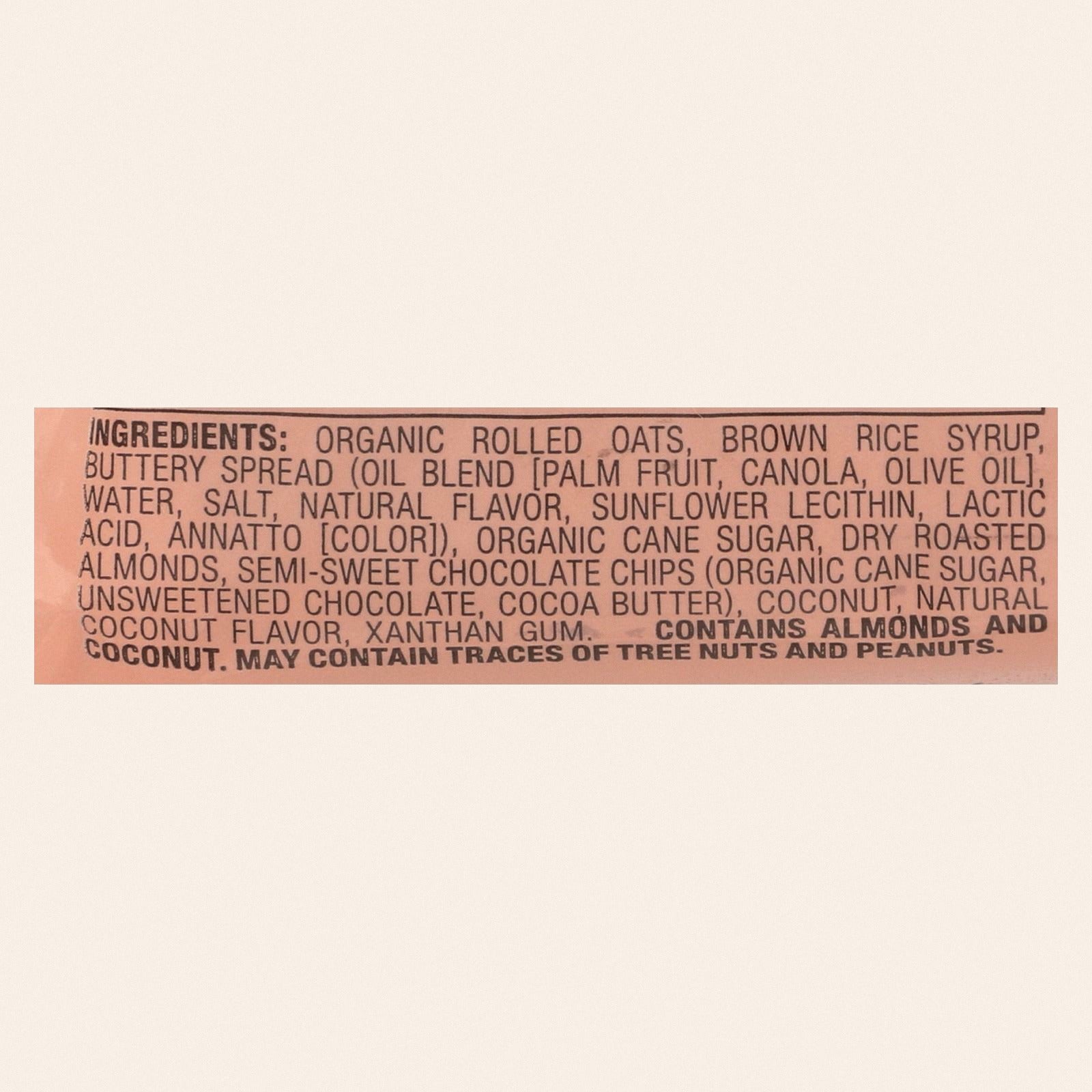 Bobo's Oat Bars - All Natural - Gluten Free - Chocolate Almond - 3 oz Bars - Case of 12 - Back