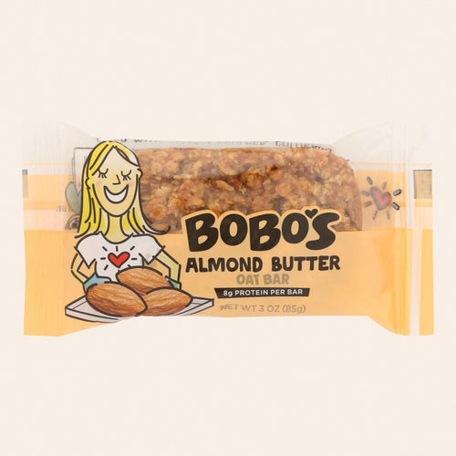 Bobo's Oat Bars - All Natural - Almond - 3 oz Bars - Case of 12 - Front