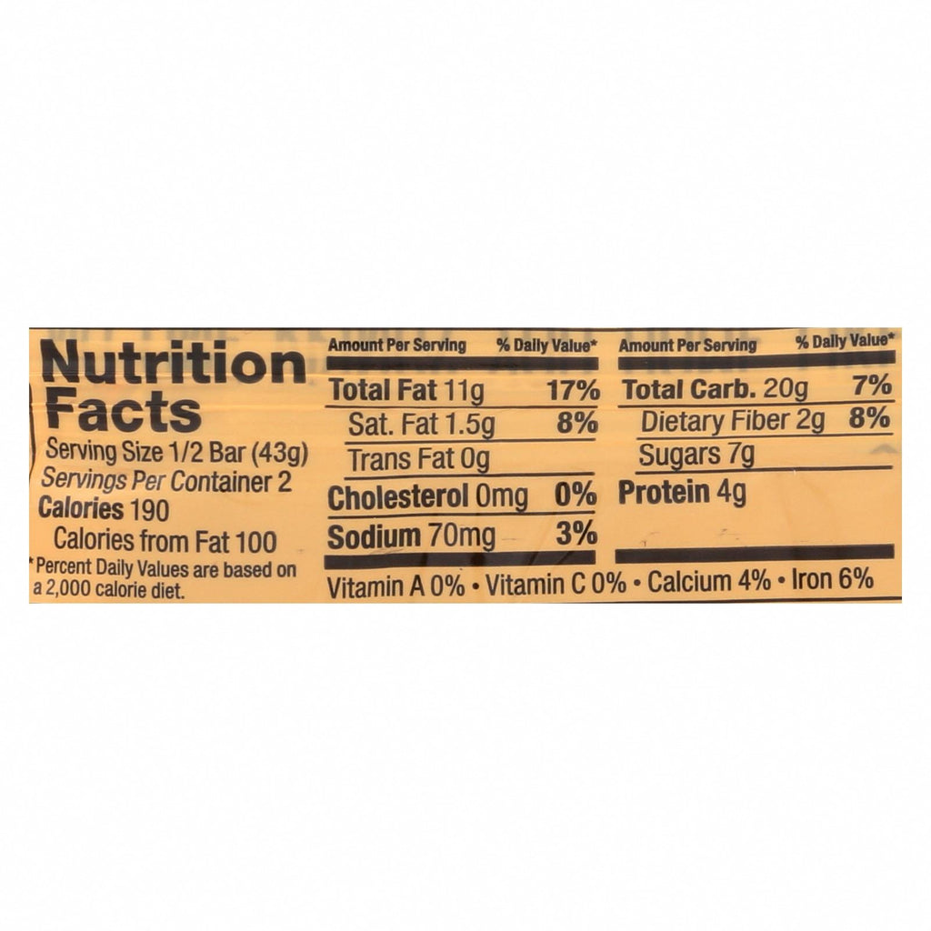 Bobo's Oat Bars - All Natural - Almond - 3 oz Bars - Case of 12 - Nutrition Facts