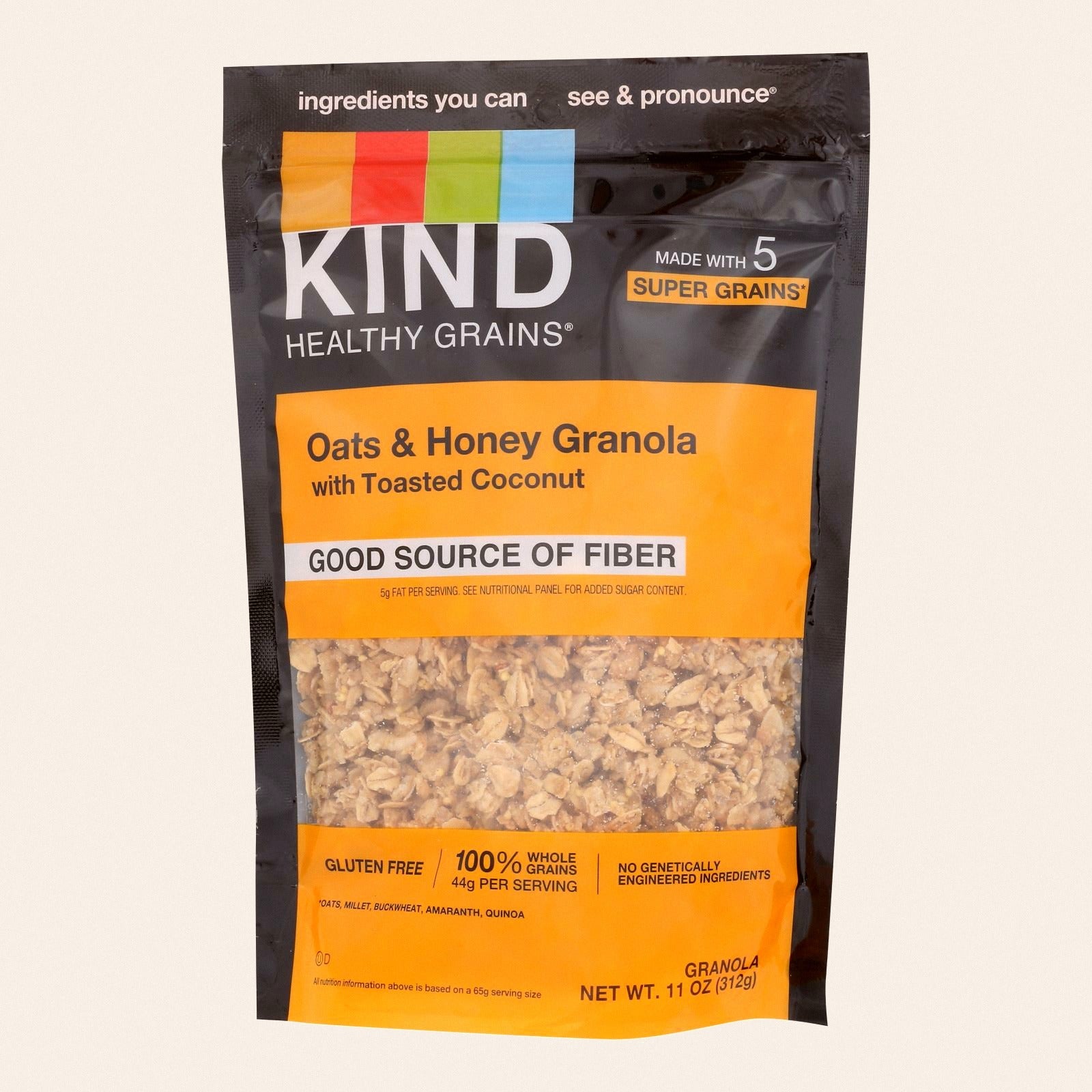 Kind Healthy Grains Oats and Honey Clusters with Toasted Coconut - 11 oz - Case of 6 - Front