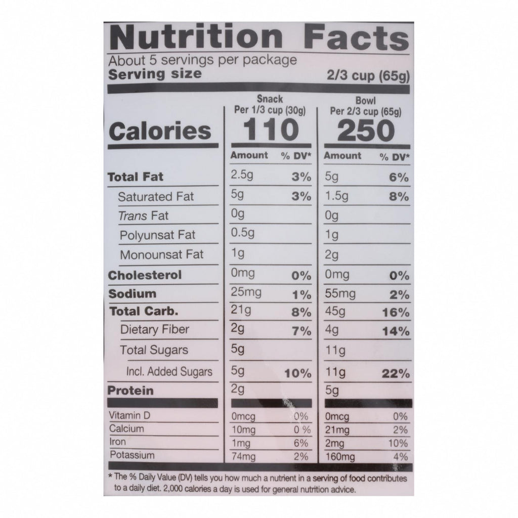 Kind Healthy Grains Oats and Honey Clusters with Toasted Coconut - 11 oz - Case of 6 - Nutrition Facts