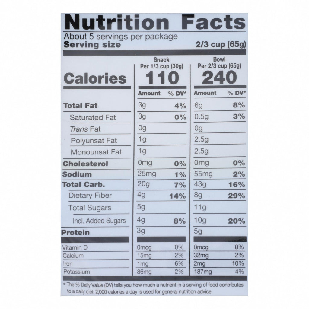 Kind Healthy Grains Vanilla Blueberry Clusters with Flax Seeds - 11 oz - Case of 6 - Nutrition Facts
