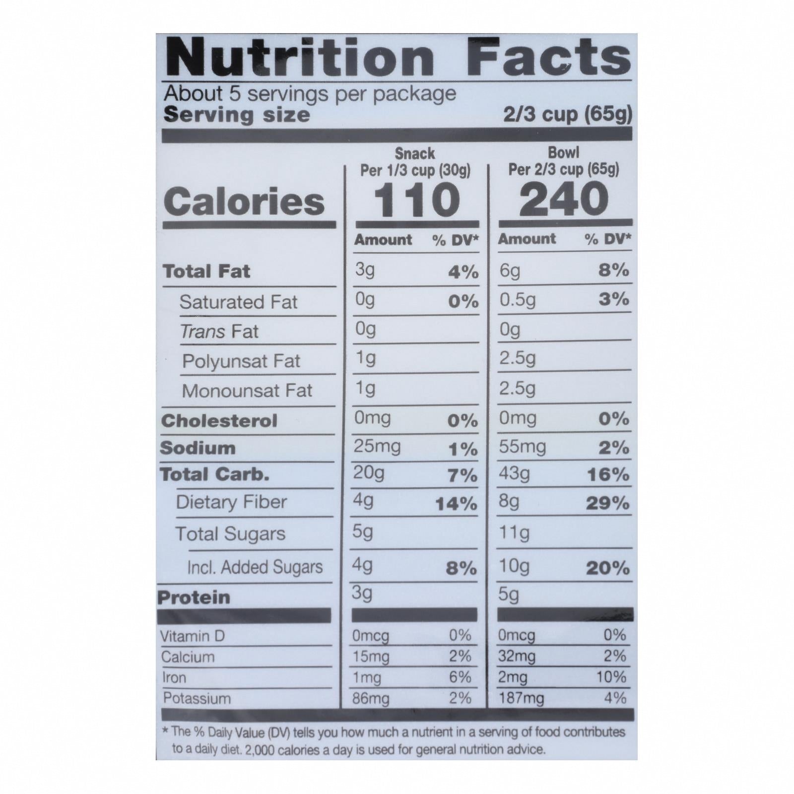 Kind Healthy Grains Vanilla Blueberry Clusters with Flax Seeds - 11 oz - Case of 6 - Nutrition Facts