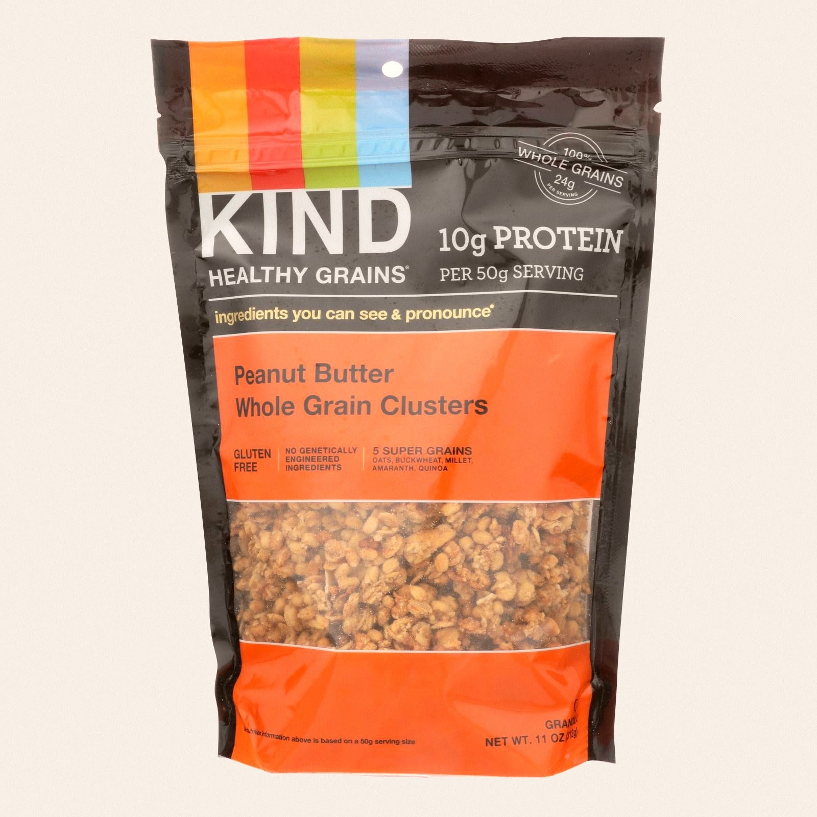 Kind Healthy Grains Peanut Butter Whole Grain Clusters - 11 oz - Case of 6 - Front