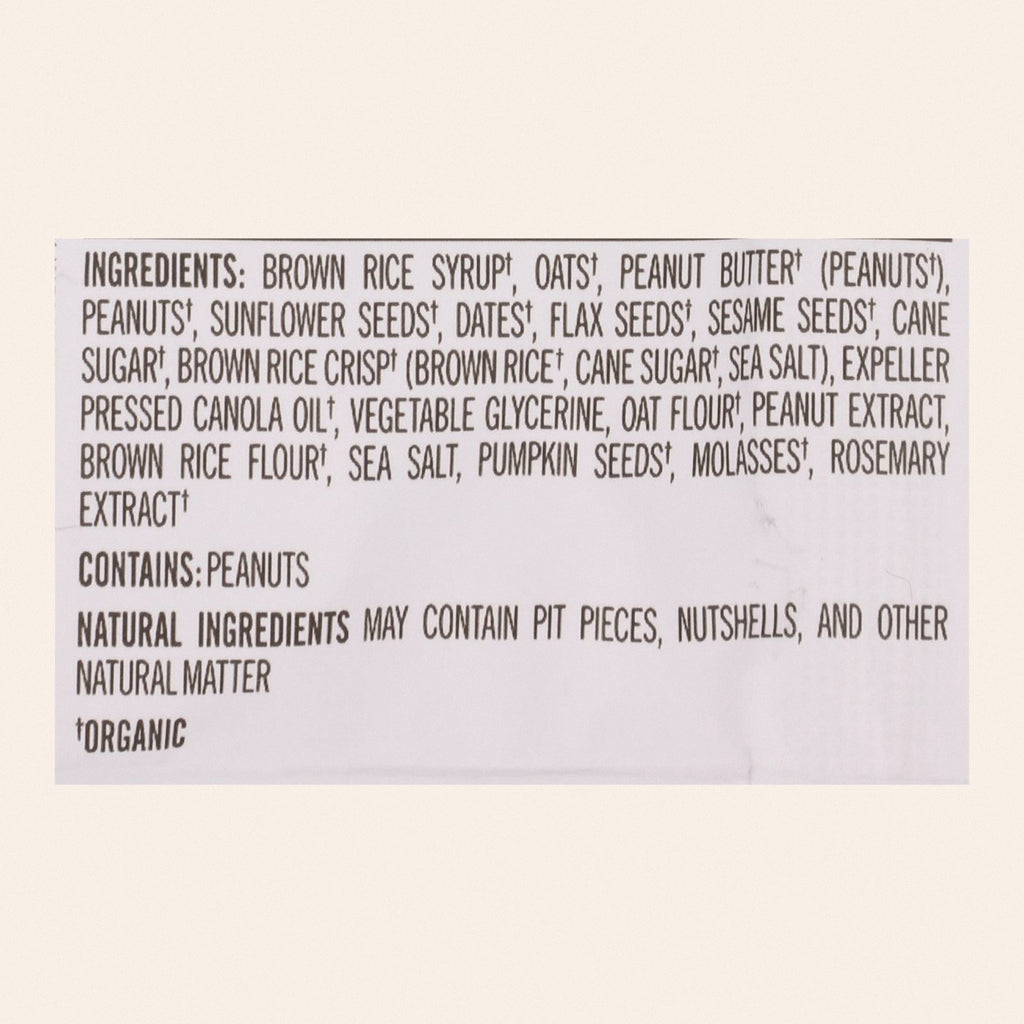 Probar Organic Peanut Butter Bar - Case of 12 - 3 oz - Back