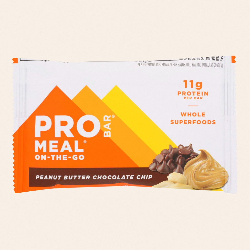 Probar Organic Peanut Butter Chocolate Chip Bar - Case of 12 - 3 oz - Front