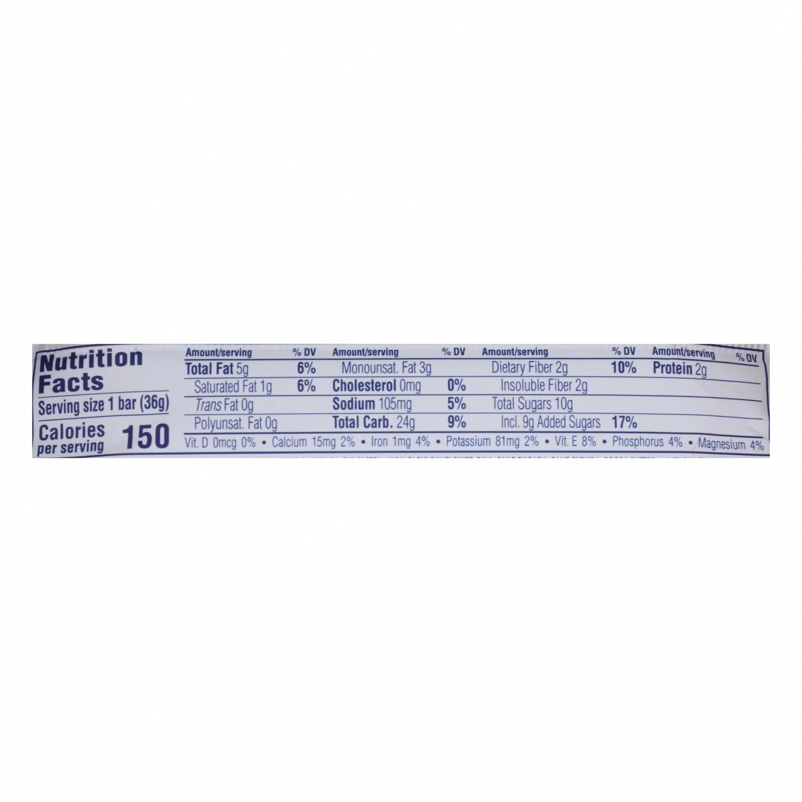 Clif Bar Organic Clif Kid Zbar - Iced Oatmeal Cookie - Case of 18 - 1.27 oz Bars - Nutrition Facts