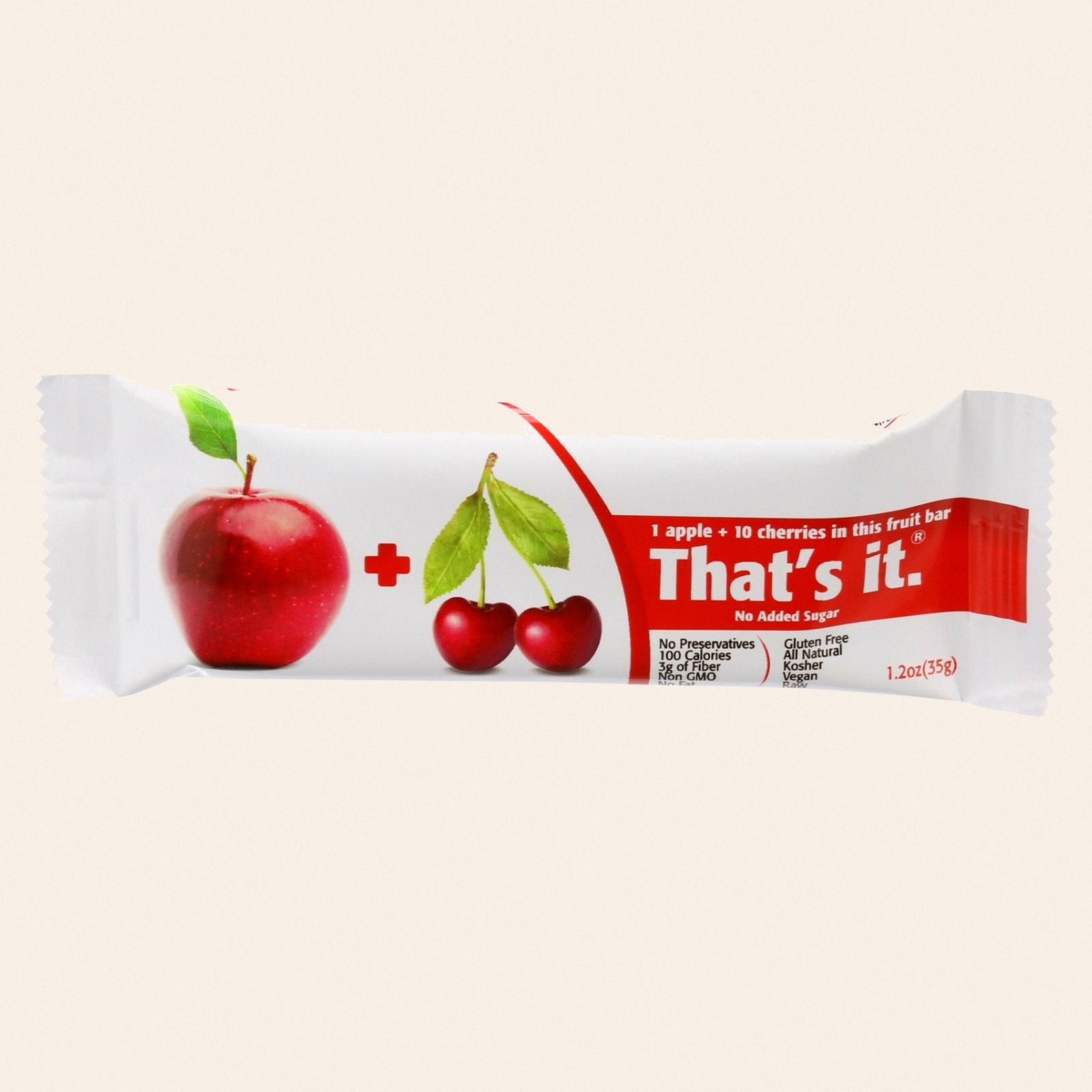 That's It Fruit Bar - Apple and Cherry - Case of 12 - 1.2 oz - Front