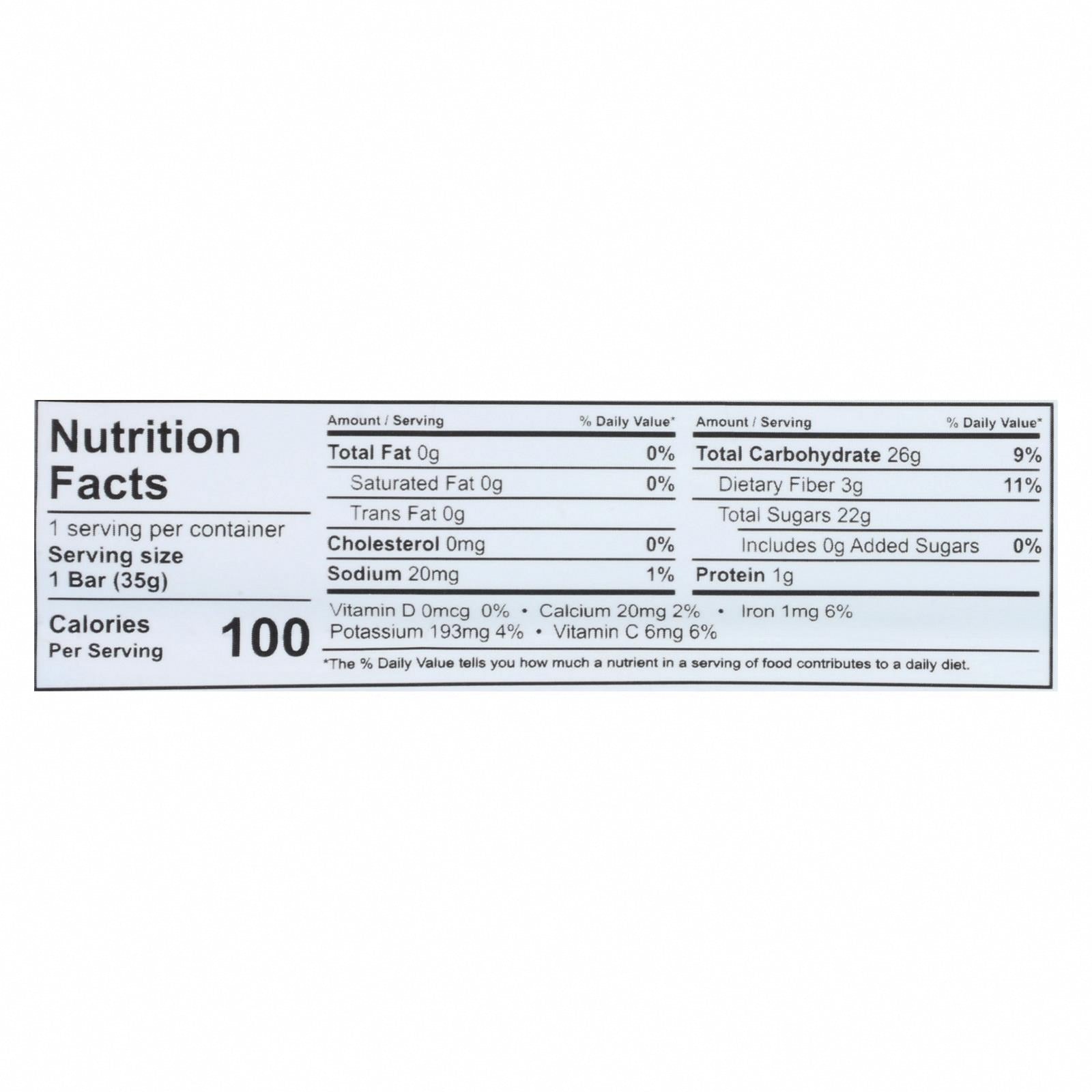 That's It Fruit Bar - Apple and Cherry - Case of 12 - 1.2 oz - Nutrition Facts