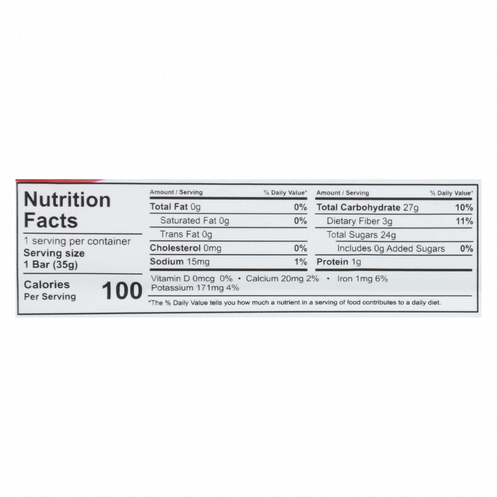 That's It Fruit Bar - Apple and Pear - Case of 12 - 1.2 oz - Nutrition Facts