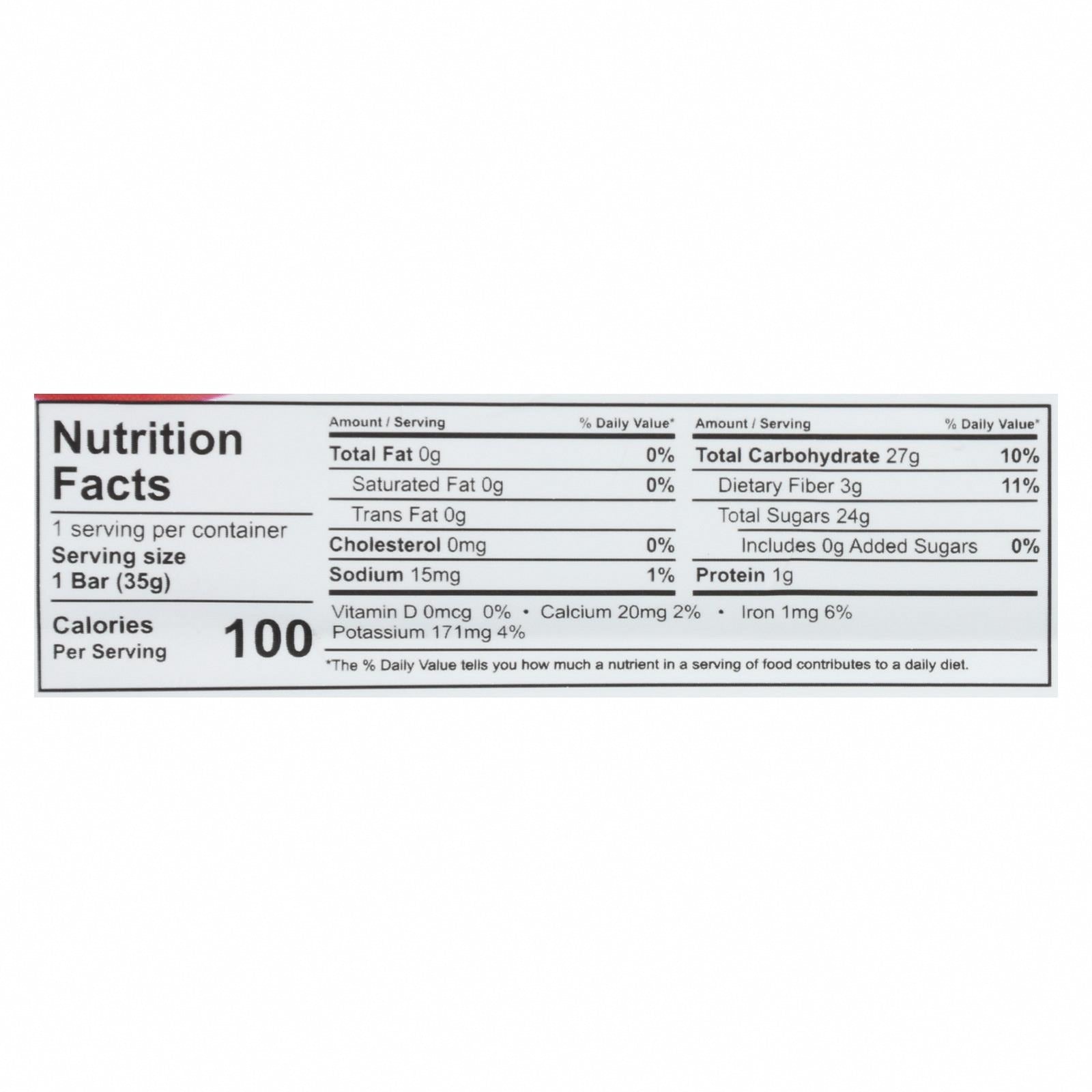 That's It Fruit Bar - Apple and Pear - Case of 12 - 1.2 oz - Nutrition Facts