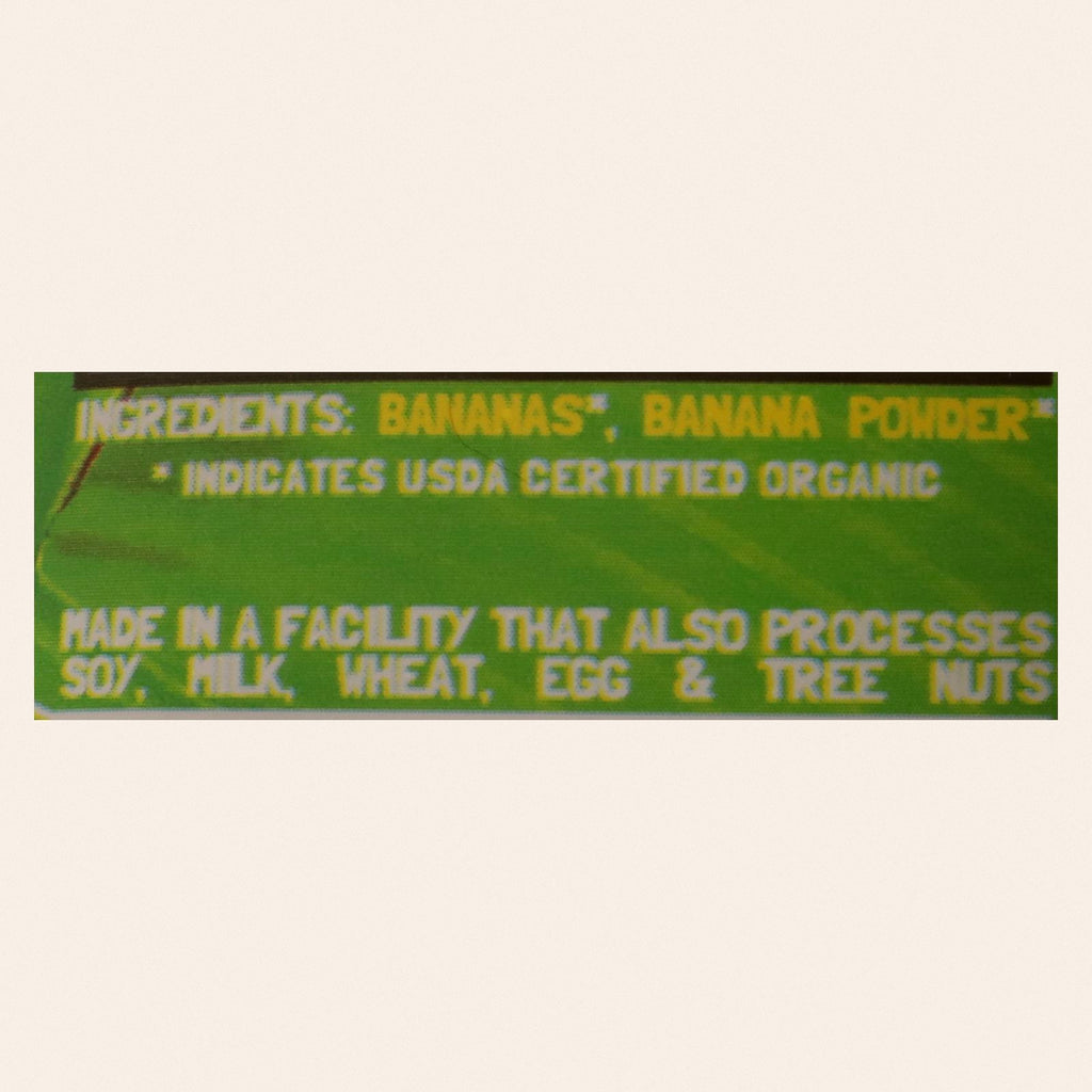 Barnana Banana Bites - Organic - Original - 3.5 oz - case of 12 - Back