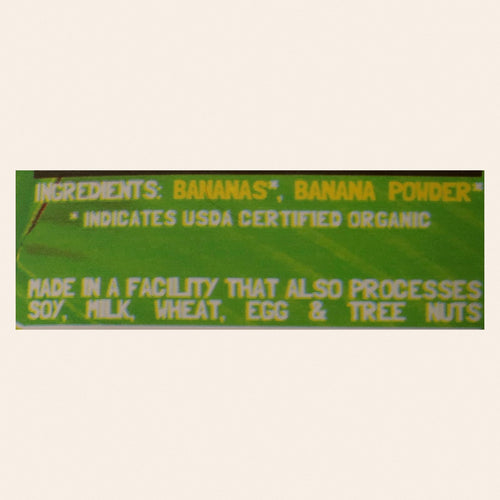 Barnana Banana Bites - Organic - Original - 3.5 oz - case of 12 - Back