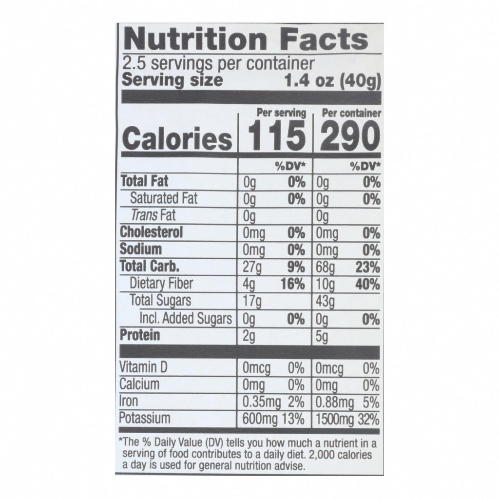 Barnana Banana Bites - Organic - Original - 3.5 oz - case of 12 - Nutrition Facts