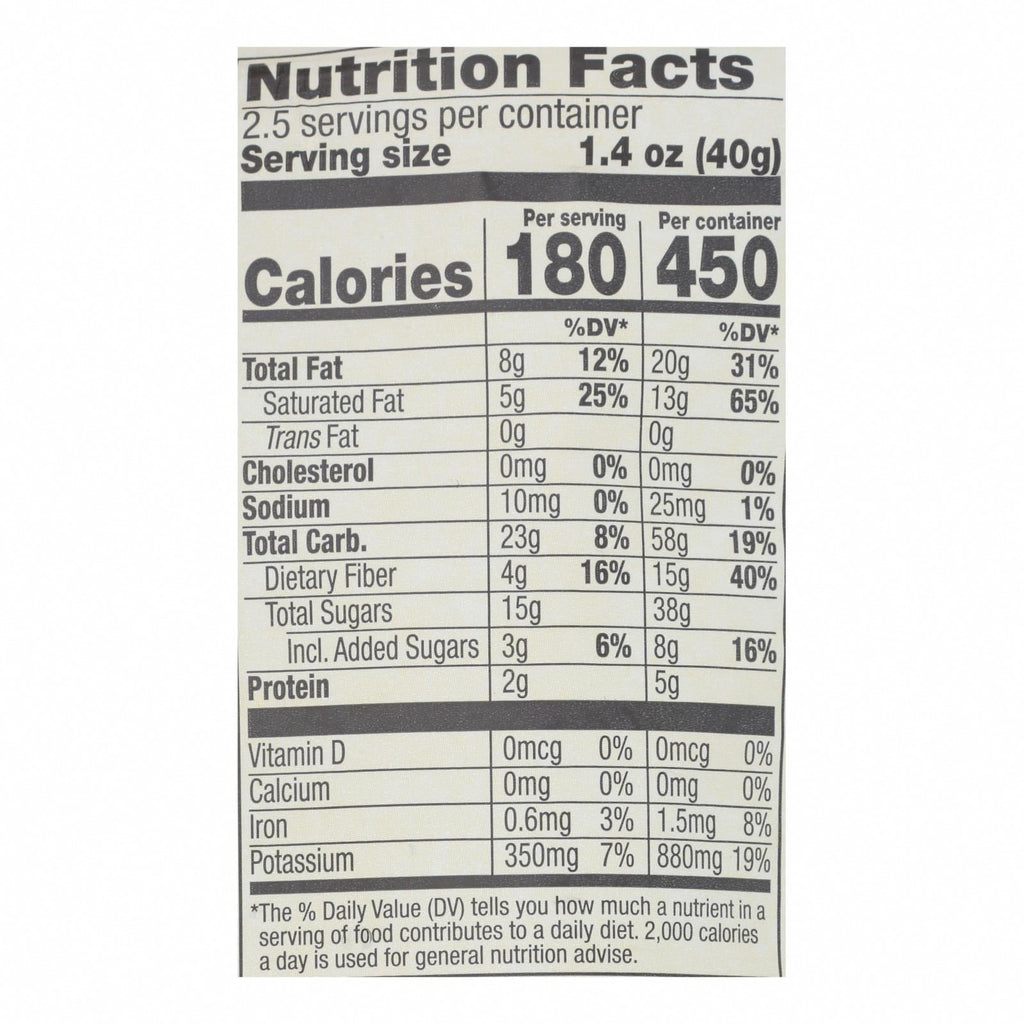 Barnana Chewy Banana Bites - Organic Chocolate - Case of 12 - 3.5 oz. - Nutrition Facts