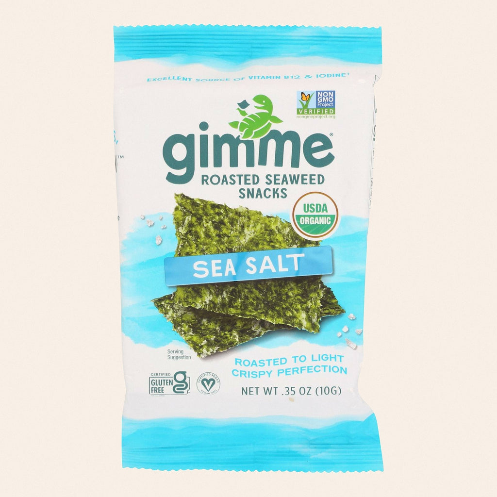 Gimme Organic Seaweed Chips - Sea Salt - Case of 12 - 0.35 oz. - Front