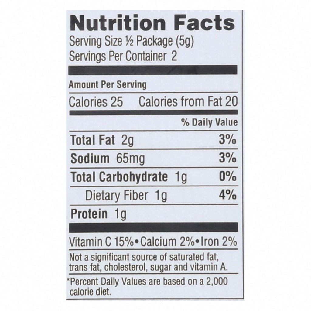 Gimme Organic Seaweed Chips - Sea Salt - Case of 12 - 0.35 oz. - Nutrition Facts