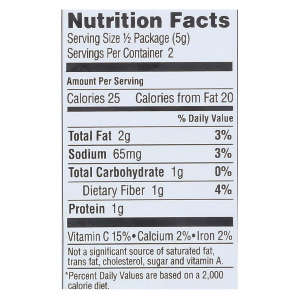 Gimme Organic Roasted - Sesame - Case of 12 - 0.35 oz. - Nutrition Facts