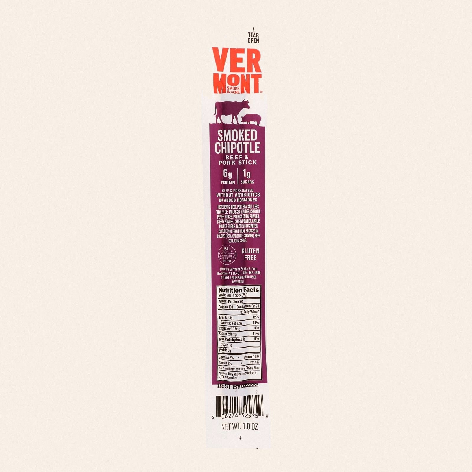 Vermont Smoke And Cure Real Sticks - Chipotle - 1 oz - Case of 24 - Front