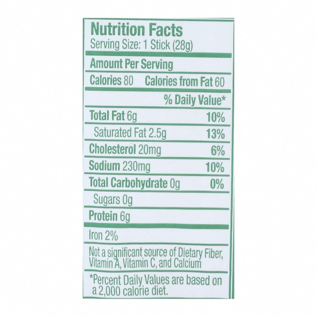 Vermont Smoke And Cure Real Sticks - Cracked Pepper - 1 oz - Case of 24 - Nutrition Facts