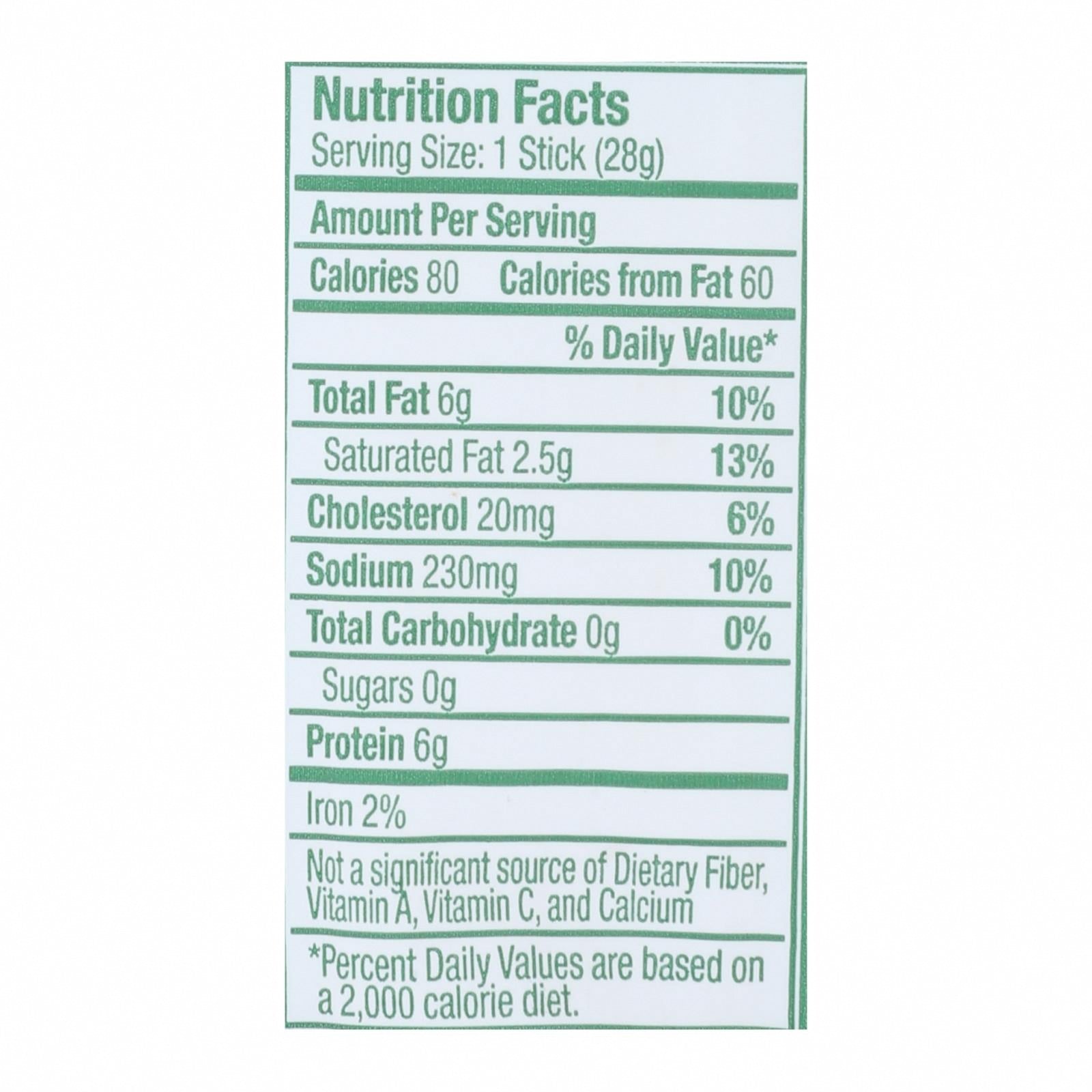Vermont Smoke And Cure Real Sticks - Cracked Pepper - 1 oz - Case of 24 - Nutrition Facts